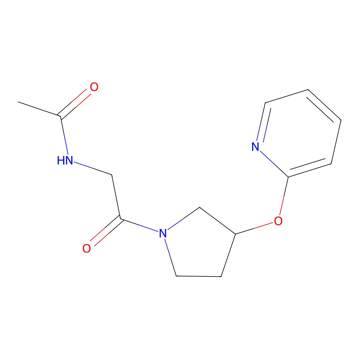 N-(2-oxo-2-(3-(pyridin-2-yloxy)pyrrolidin-1-yl)ethyl)acetamide molecular structure, CAS 1904245-12-0