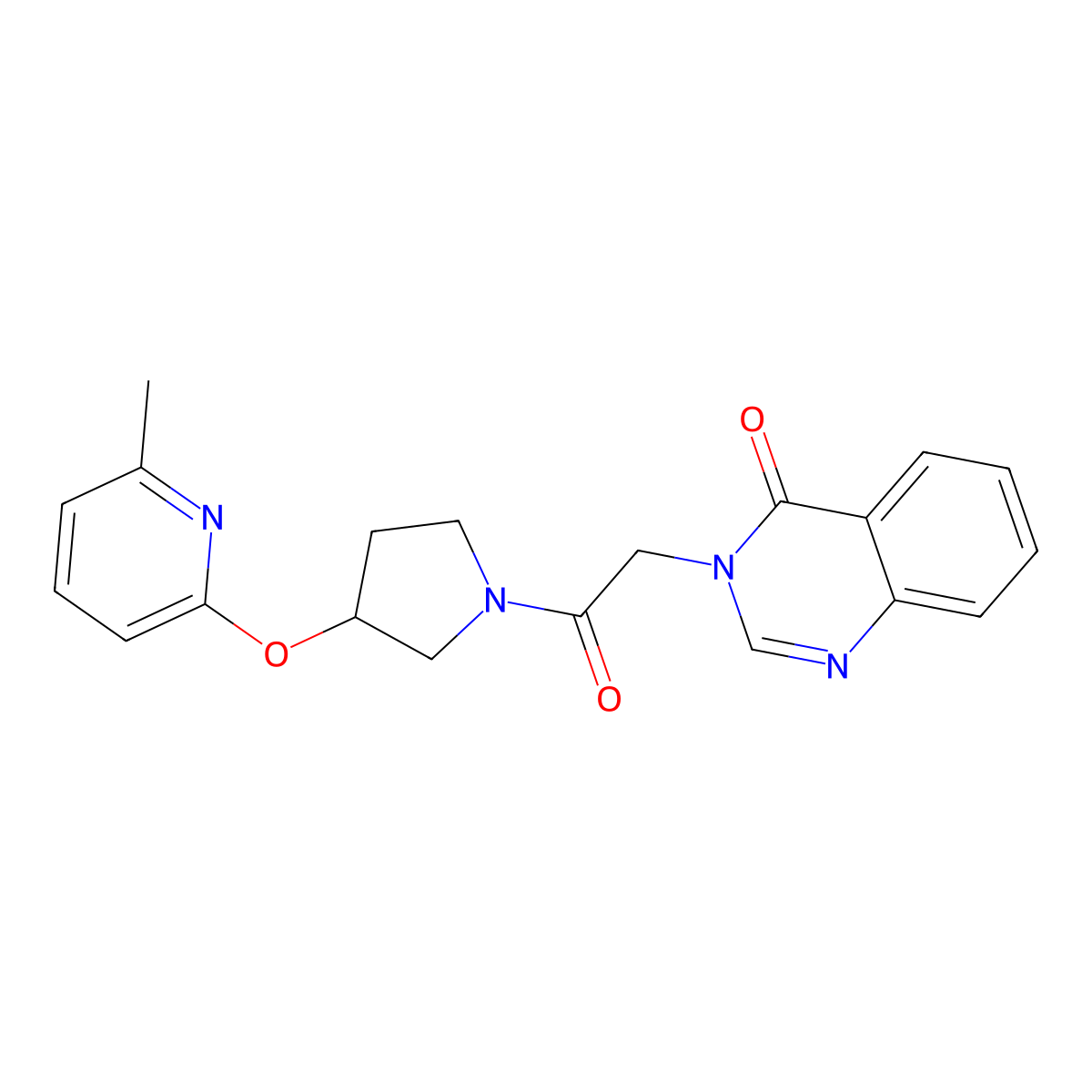 3-(2-(3-((6-methylpyridin-2-yl)oxy)pyrrolidin-1-yl)-2-oxoethyl)quinazolin-4(3H)-one molecular structure, CAS 1904259-34-2