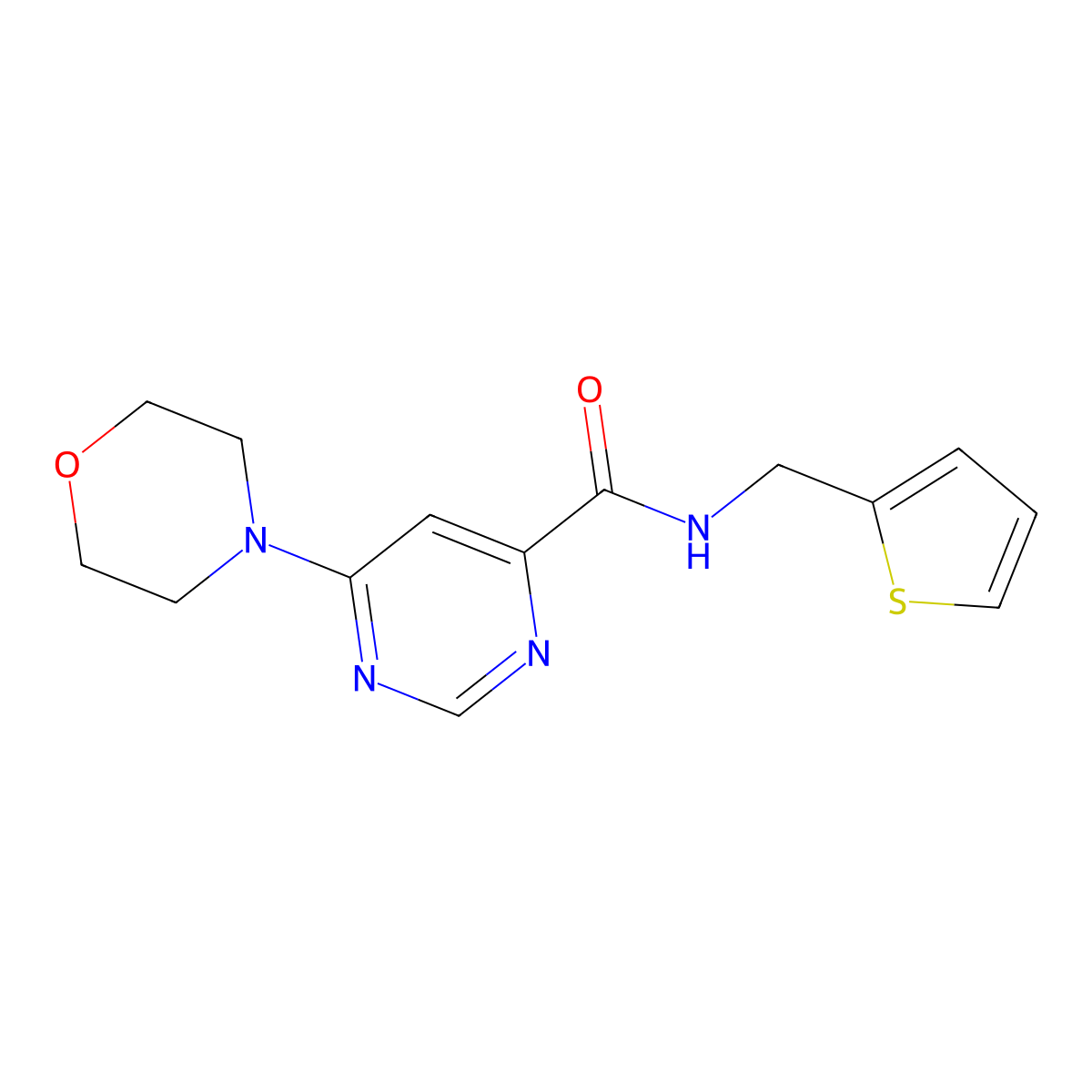 6-morpholino-N-(thiophen-2-ylmethyl)pyrimidine-4-carboxamide molecular structure, CAS 1904259-43-3