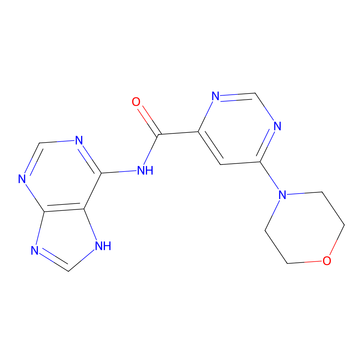 6-morpholino-N-(9H-purin-6-yl)pyrimidine-4-carboxamide molecular structure, CAS 1904259-52-4