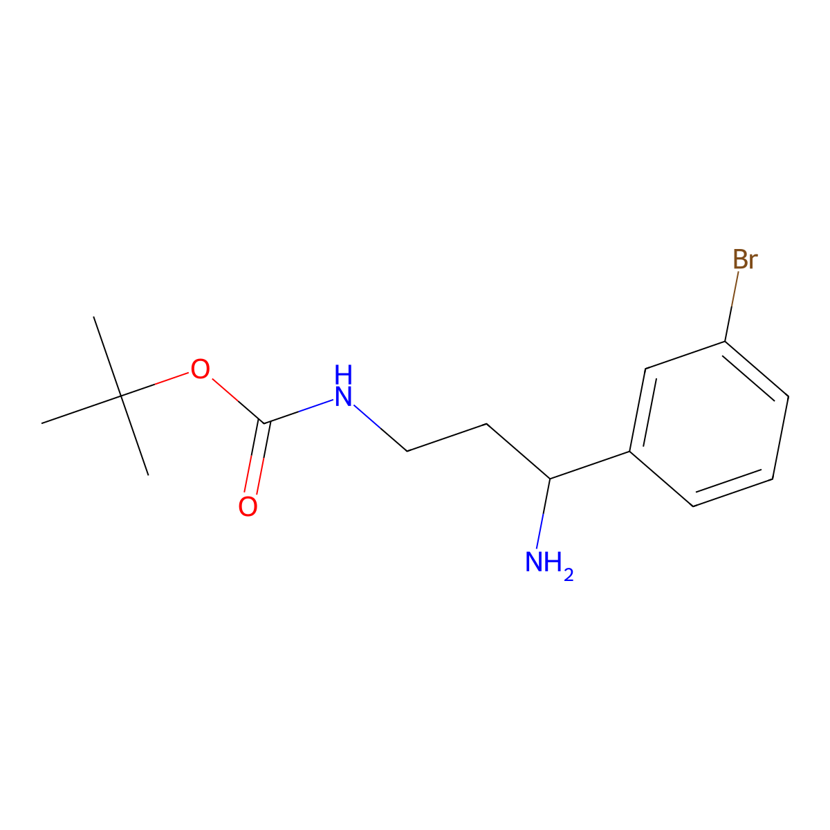 tert-butyl N-(3-amino-3-(3-bromophenyl)propyl)carbamate molecular structure, CAS 1904262-13-0