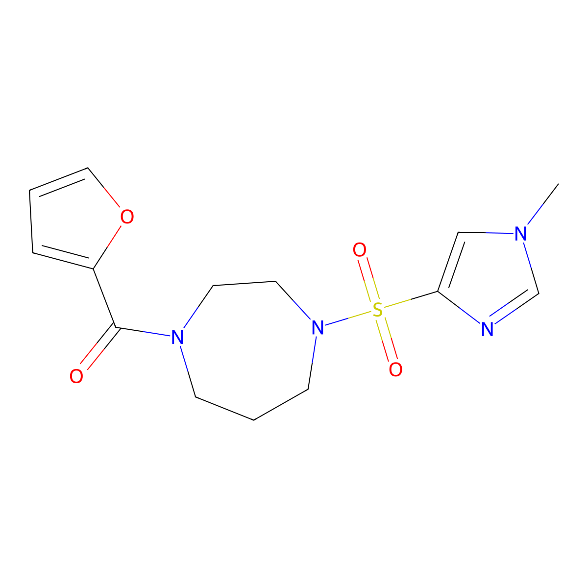 furan-2-yl(4-((1-methyl-1H-imidazol-4-yl)sulfonyl)-1,4-diazepan-1-yl)methanone molecular structure, CAS 1904280-39-2