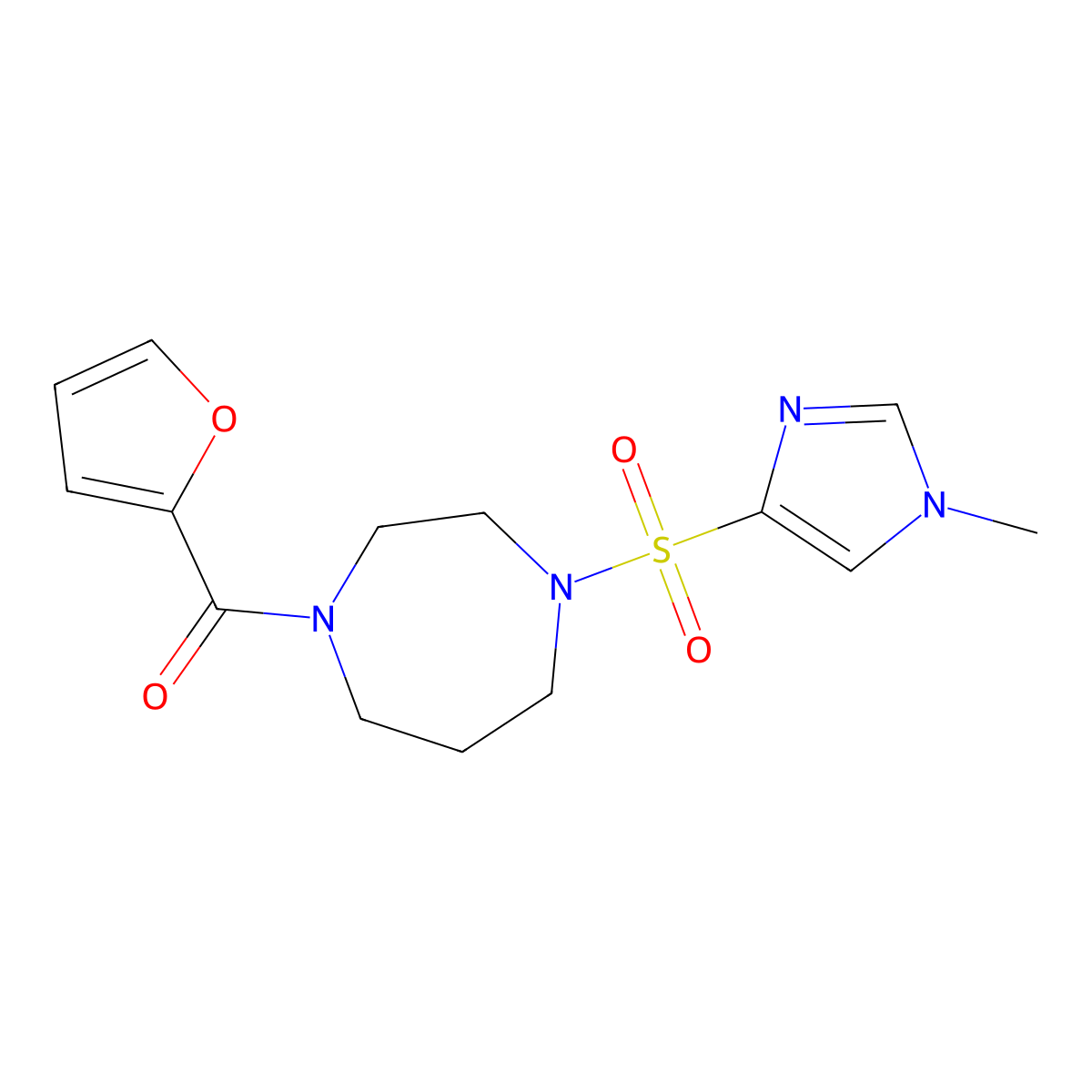 furan-2-yl(4-((1-methyl-1H-imidazol-4-yl)sulfonyl)-1,4-diazepan-1-yl)methanone molecular structure, CAS 1904280-39-2
