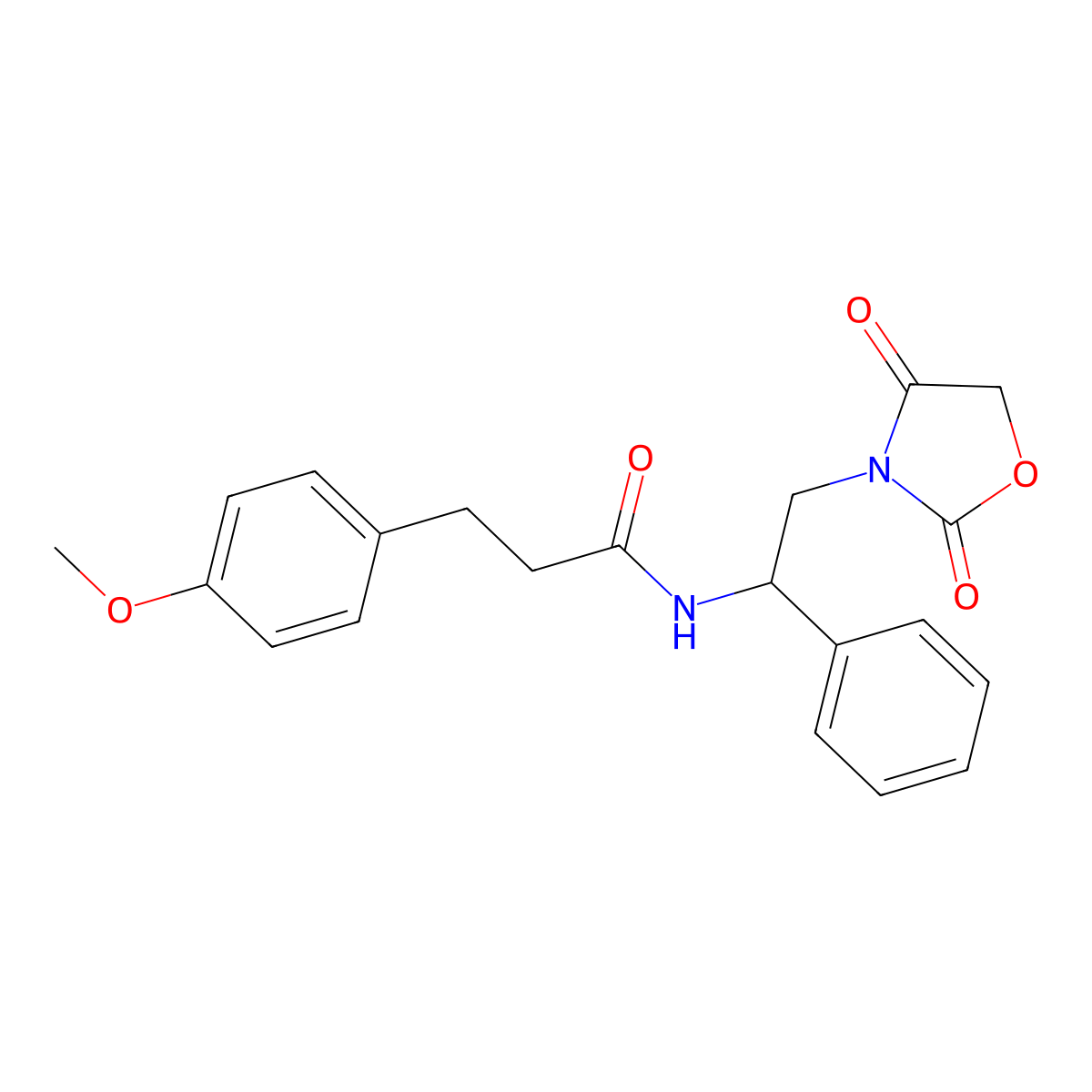 N-[2-(2,4-dioxo-1,3-oxazolidin-3-yl)-1-phenylethyl]-3-(4-methoxyphenyl)propanamide molecular structure, CAS 1904289-88-8