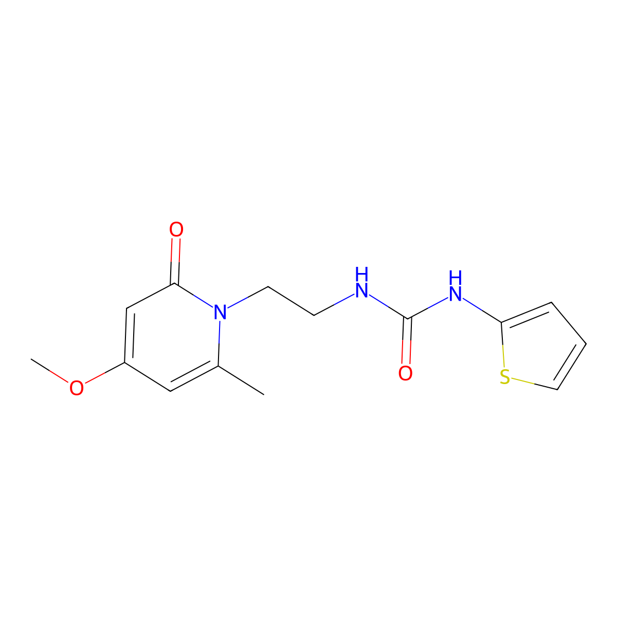 1-(2-(4-methoxy-6-methyl-2-oxopyridin-1(2H)-yl)ethyl)-3-(thiophen-2-yl)urea molecular structure, CAS 1904292-57-4