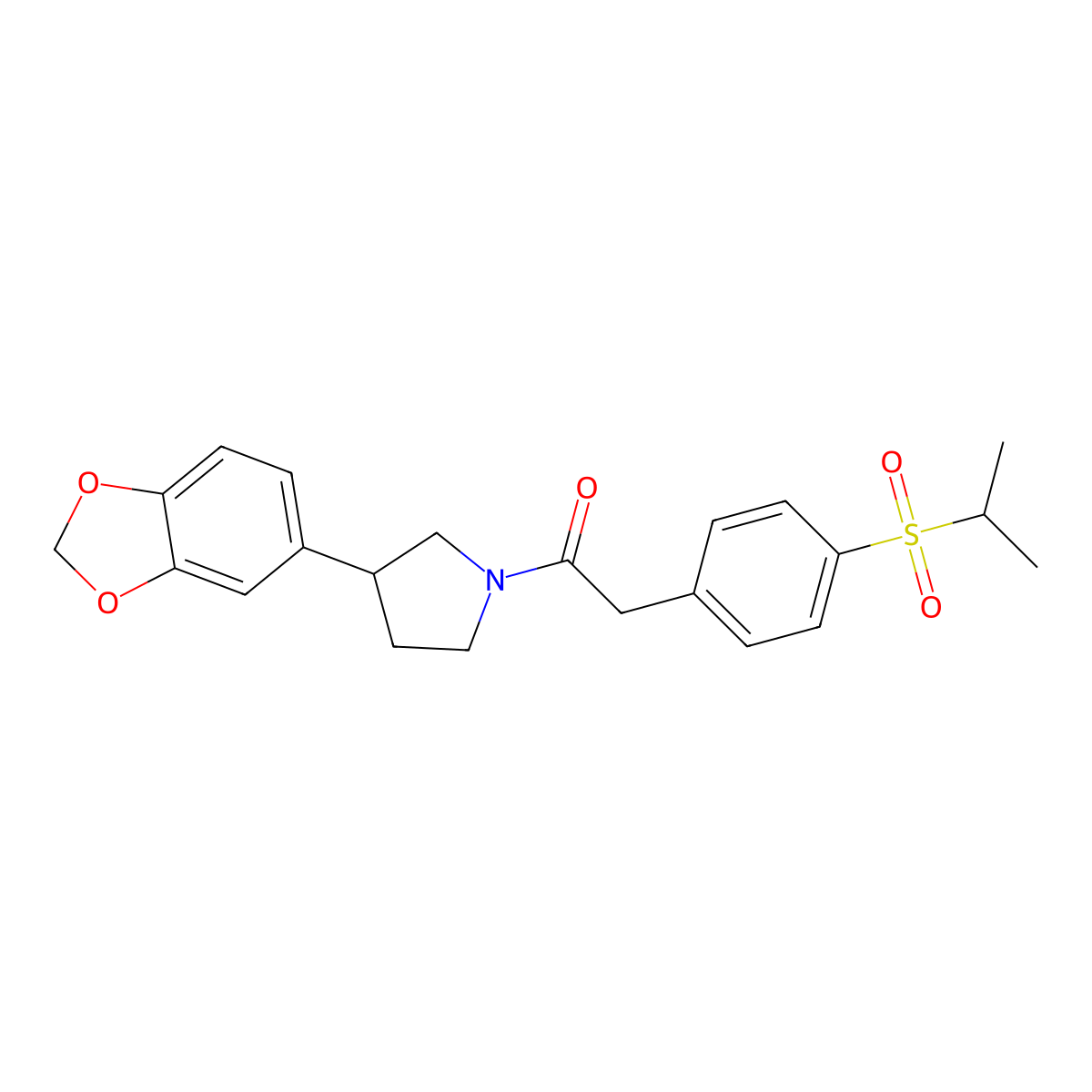1-(3-(Benzo[d][1,3]dioxol-5-yl)pyrrolidin-1-yl)-2-(4-(isopropylsulfonyl)phenyl)ethanone molecular structure, CAS 1904294-97-8