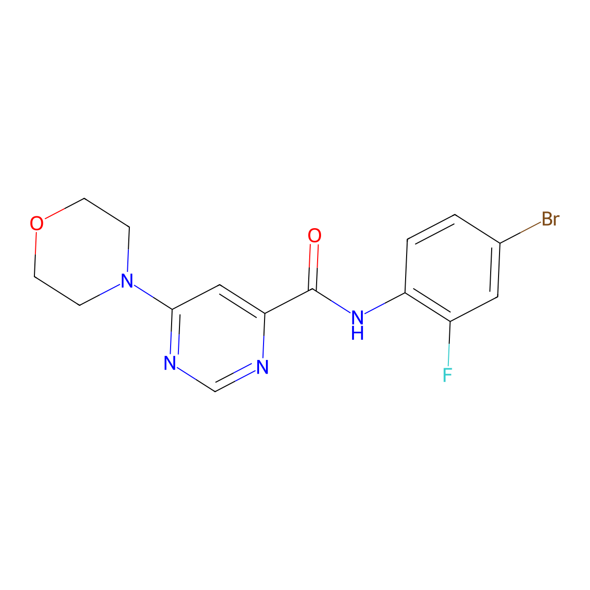 N-(4-bromo-2-fluorophenyl)-6-morpholinopyrimidine-4-carboxamide molecular structure, CAS 1904295-40-4