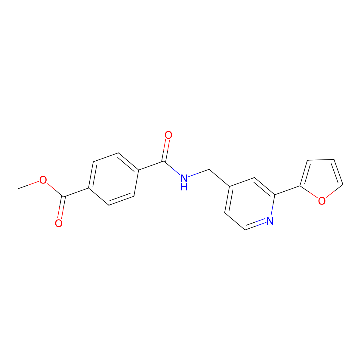 Methyl 4-({[2-(furan-2-yl)pyridin-4-yl]methyl}carbamoyl)benzoate molecular structure, CAS 1904298-13-0