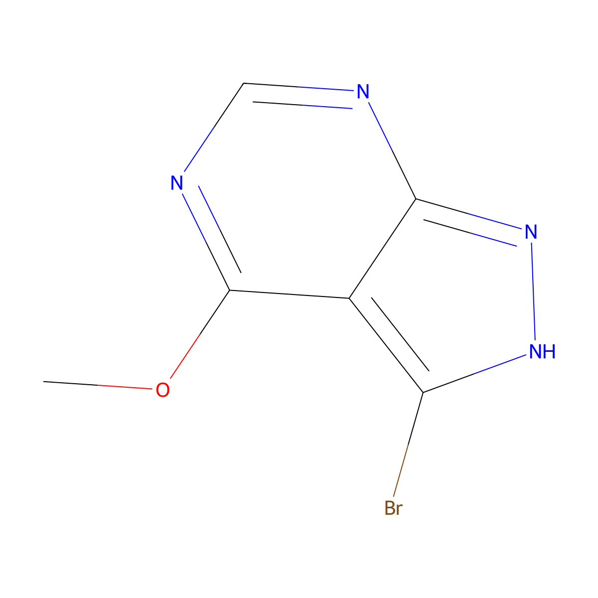 3-bromo-4-methoxy-1H-pyrazolo[3,4-d]pyrimidine molecular structure, CAS 190430-36-5