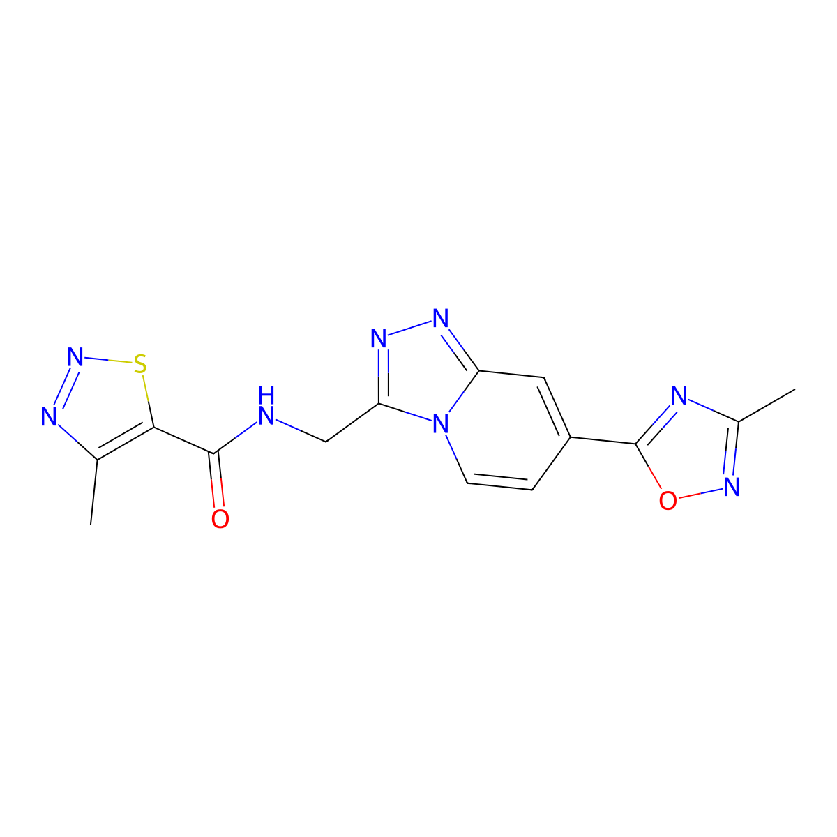 4-methyl-N-{[7-(3-methyl-1,2,4-oxadiazol-5-yl)-[1,2,4]triazolo[4,3-a]pyridin-3-yl]methyl}-1,2,3-thiadiazole-5-carboxamide molecular structure, CAS 1904300-99-7