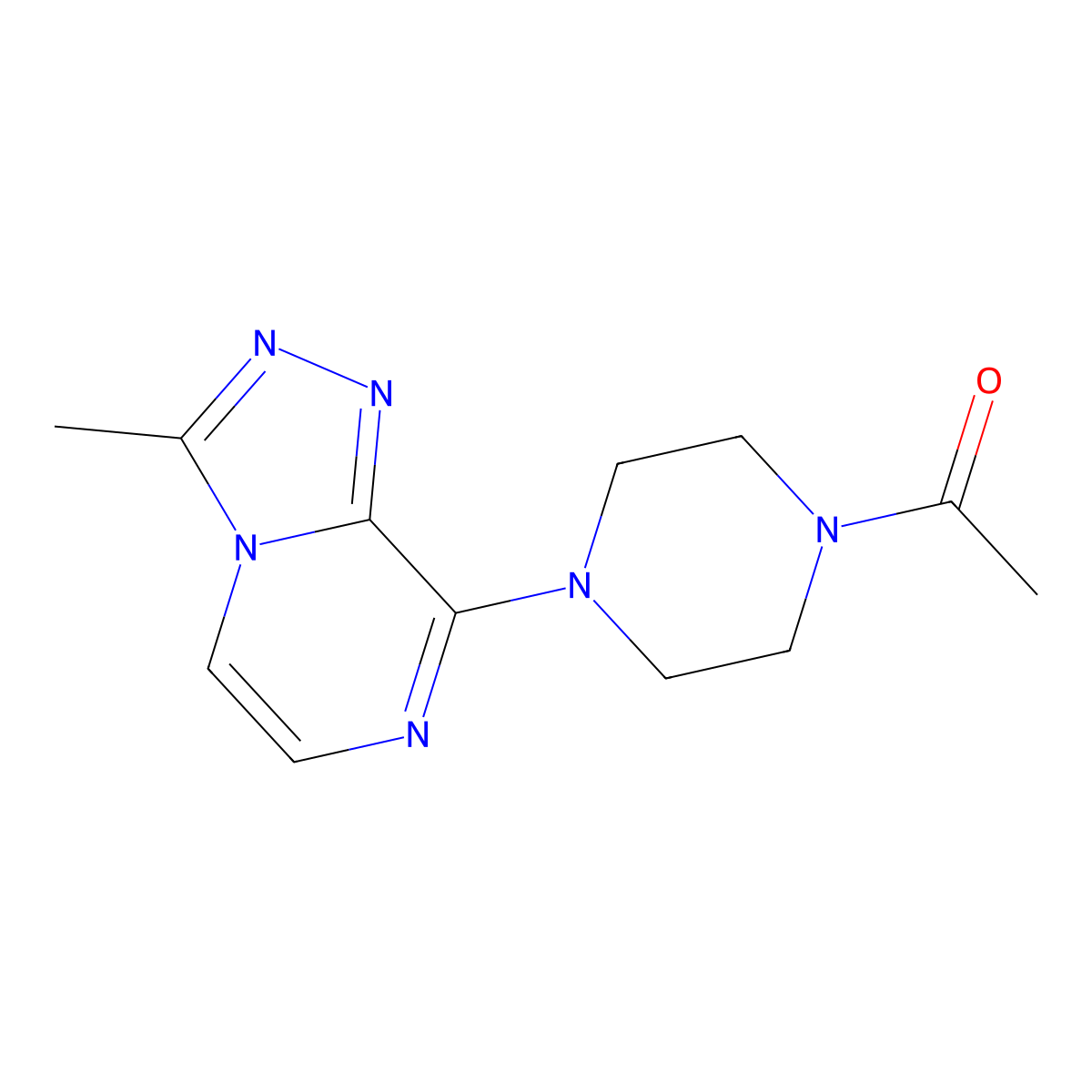 1-(4-{3-Methyl-[1,2,4]triazolo[4,3-a]pyrazin-8-yl}piperazin-1-yl)ethan-1-one molecular structure, CAS 1904301-91-2
