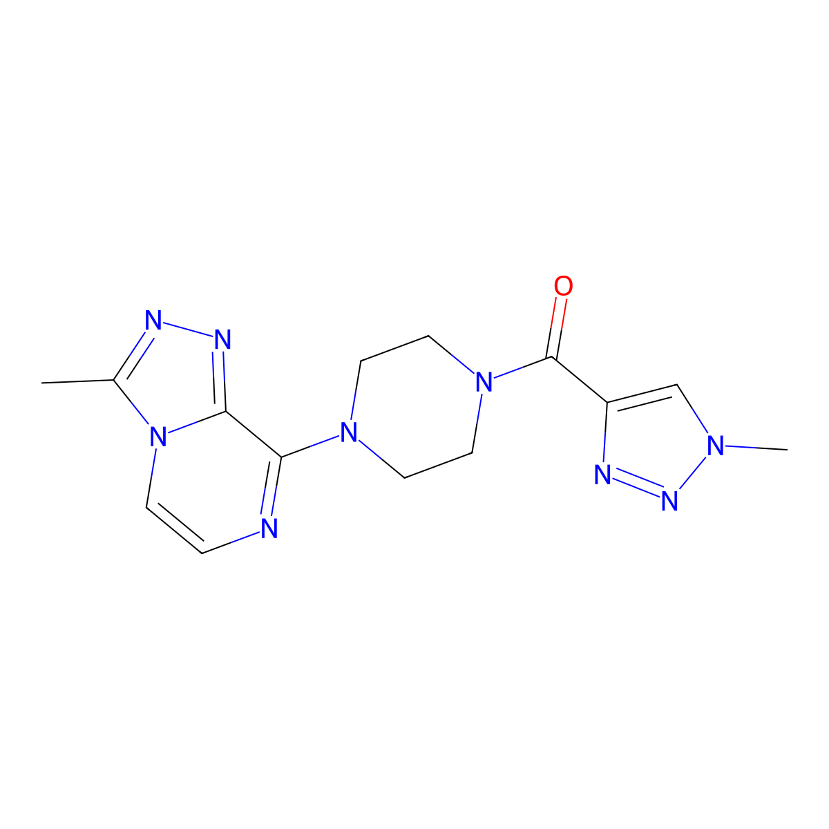 (1-methyl-1H-1,2,3-triazol-4-yl)(4-(3-methyl-[1,2,4]triazolo[4,3-a]pyrazin-8-yl)piperazin-1-yl)methanone molecular structure, CAS 1904302-02-8