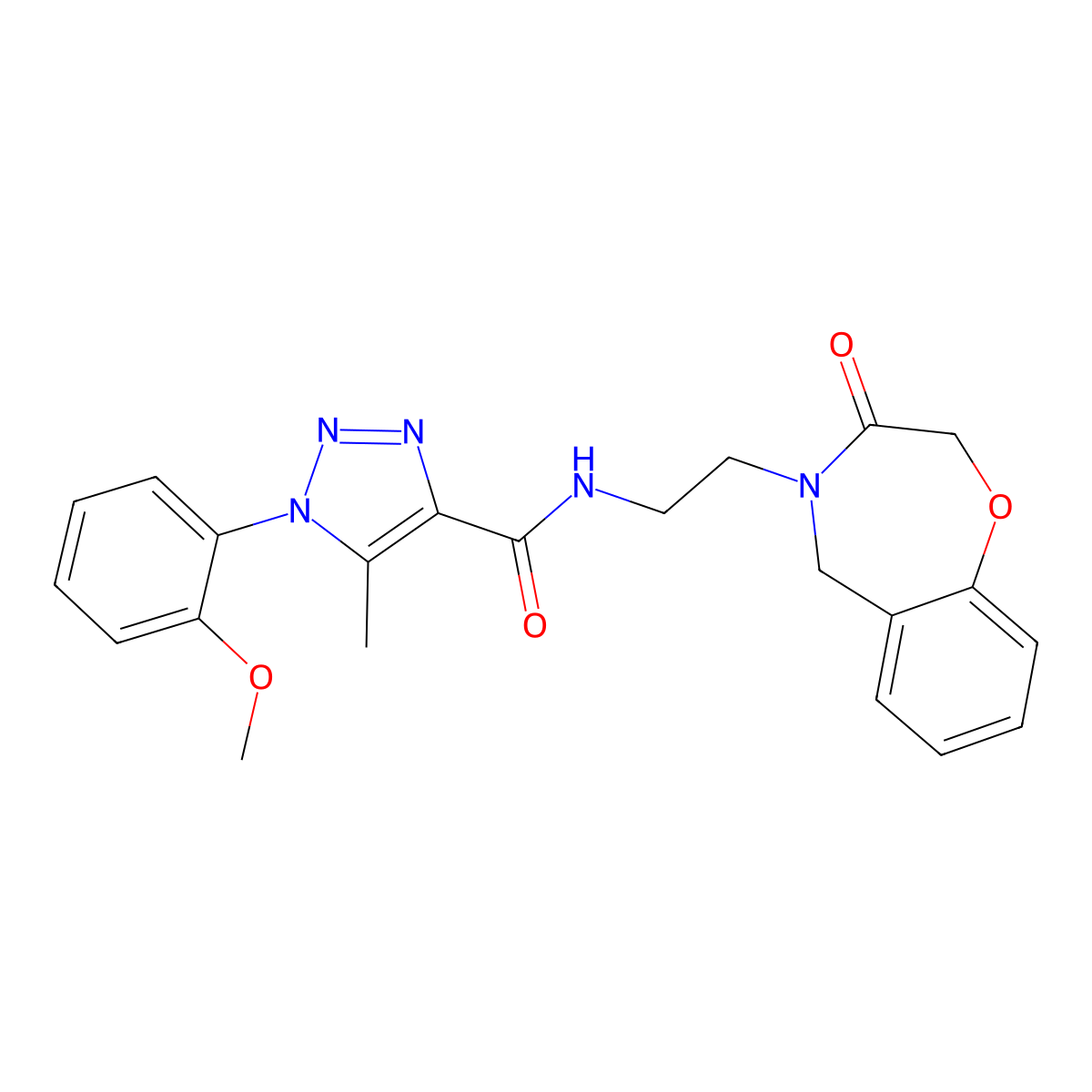 1-(2-methoxyphenyl)-5-methyl-N-(2-(3-oxo-2,3-dihydrobenzo[f][1,4]oxazepin-4(5H)-yl)ethyl)-1H-1,2,3-triazole-4-carboxamide molecular structure, CAS 1904302-20-0