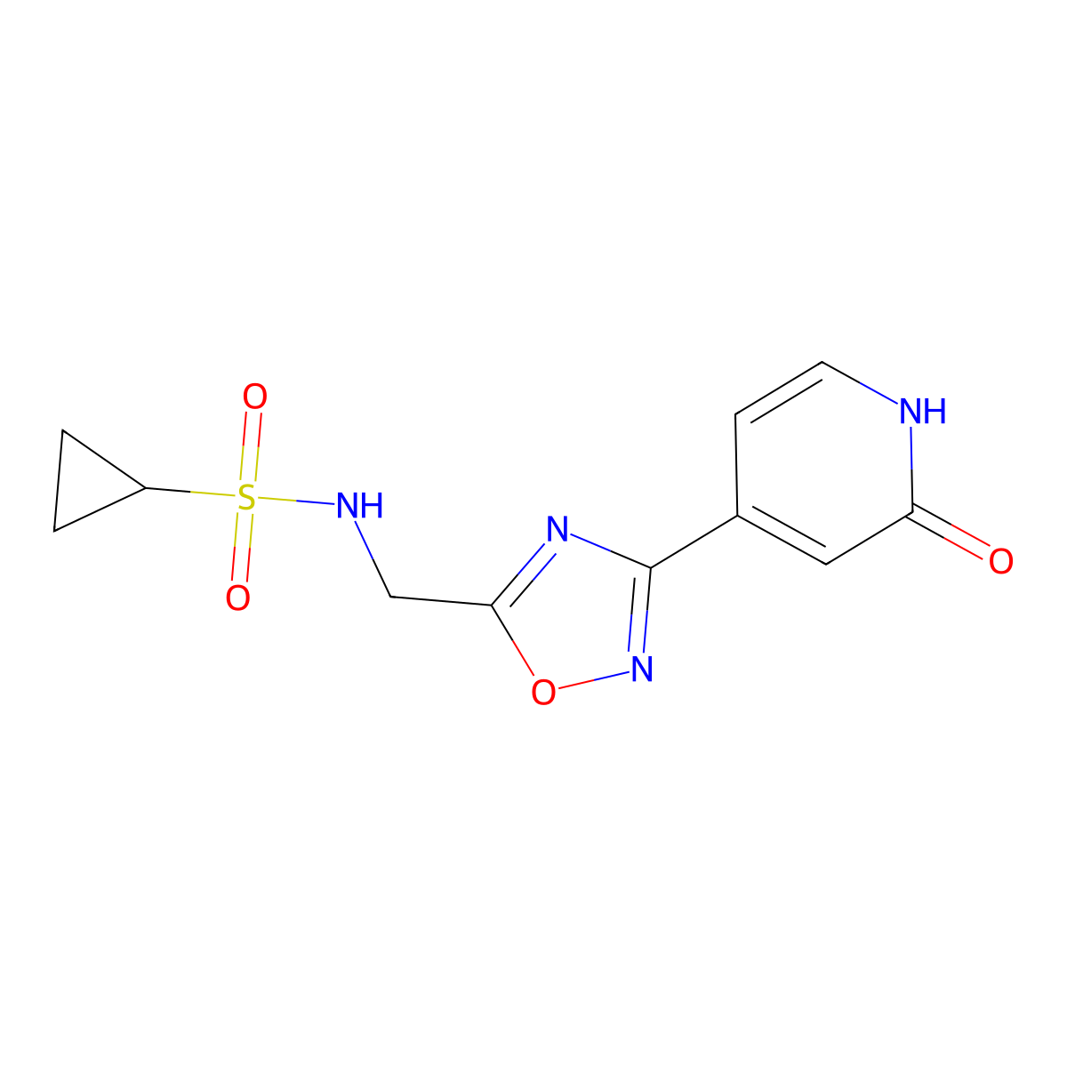 N-((3-(2-oxo-1,2-dihydropyridin-4-yl)-1,2,4-oxadiazol-5-yl)methyl)cyclopropanesulfonamide molecular structure, CAS 1904302-35-7