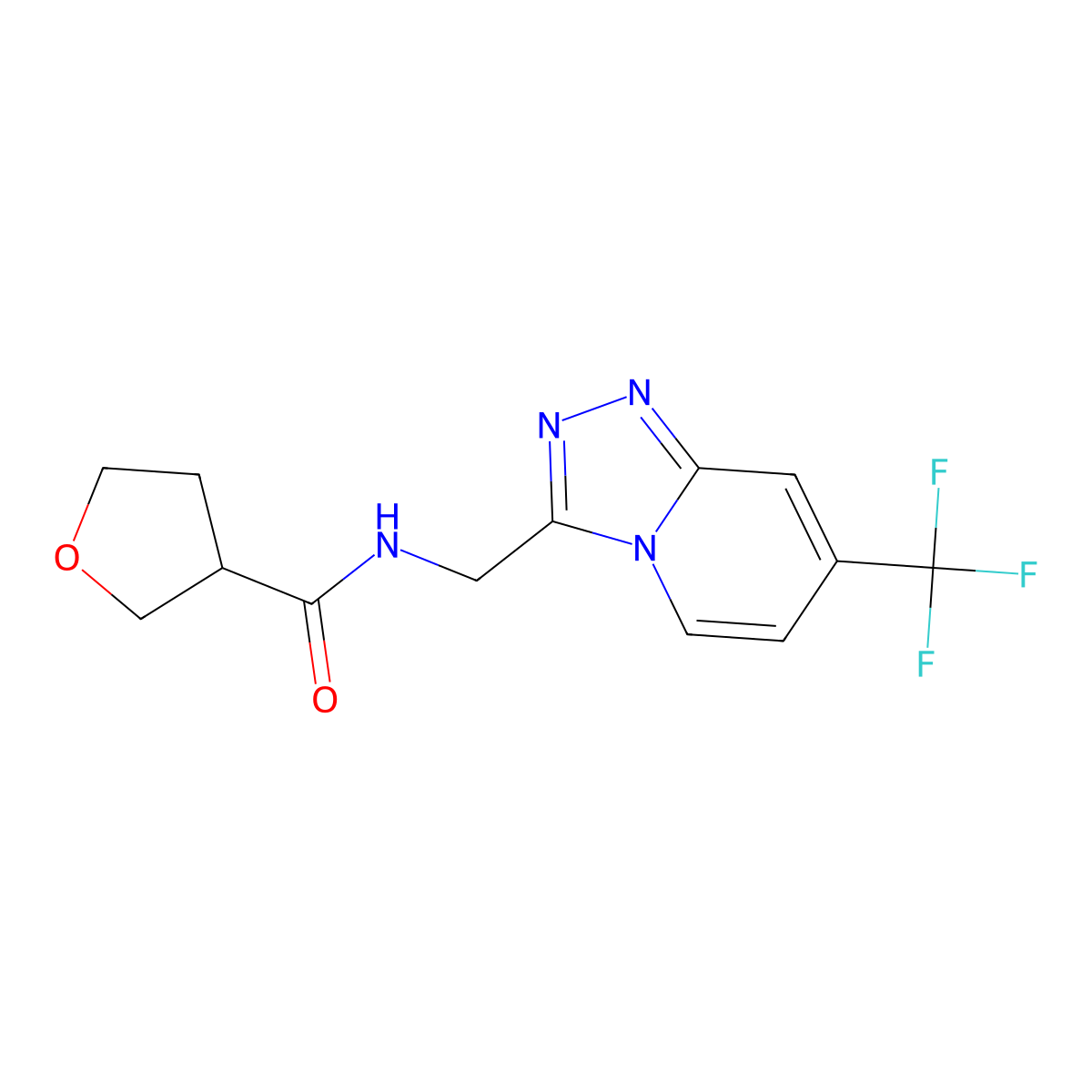 N-((7-(trifluoromethyl)-[1,2,4]triazolo[4,3-a]pyridin-3-yl)methyl)tetrahydrofuran-3-carboxamide molecular structure, CAS 1904303-36-1