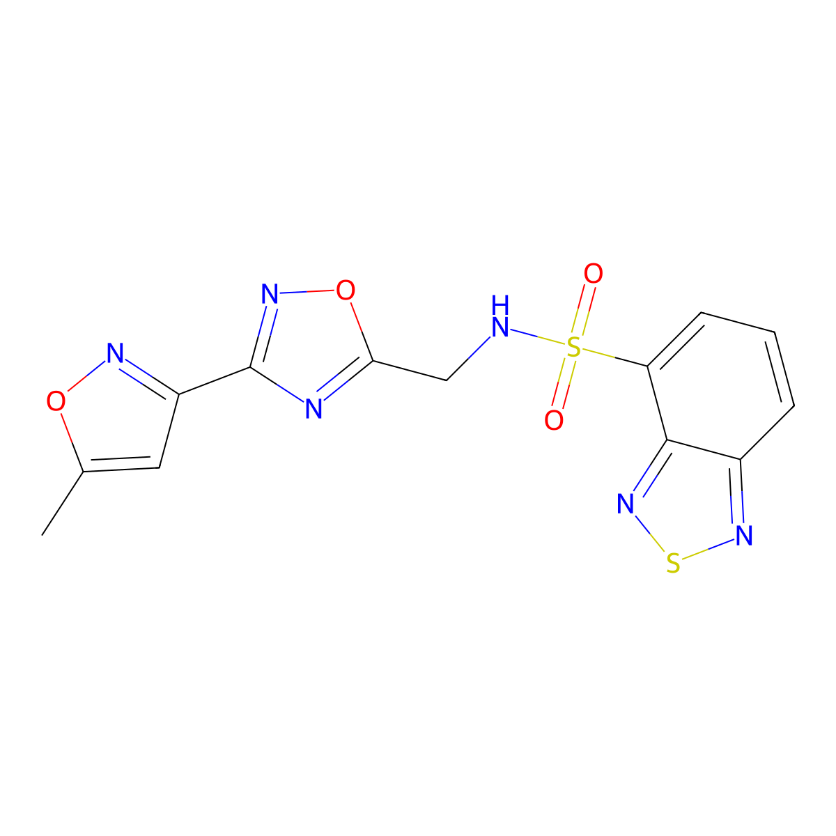 N-((3-(5-methylisoxazol-3-yl)-1,2,4-oxadiazol-5-yl)methyl)benzo[c][1,2,5]thiadiazole-4-sulfonamide molecular structure, CAS 1904304-79-5