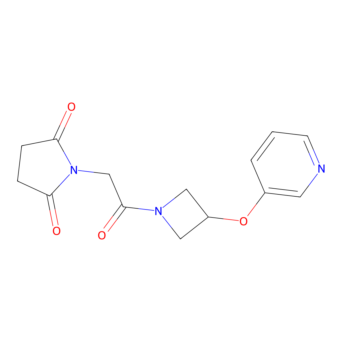 1-{2-Oxo-2-[3-(pyridin-3-yloxy)azetidin-1-yl]ethyl}pyrrolidine-2,5-dione molecular structure, CAS 1904305-02-7