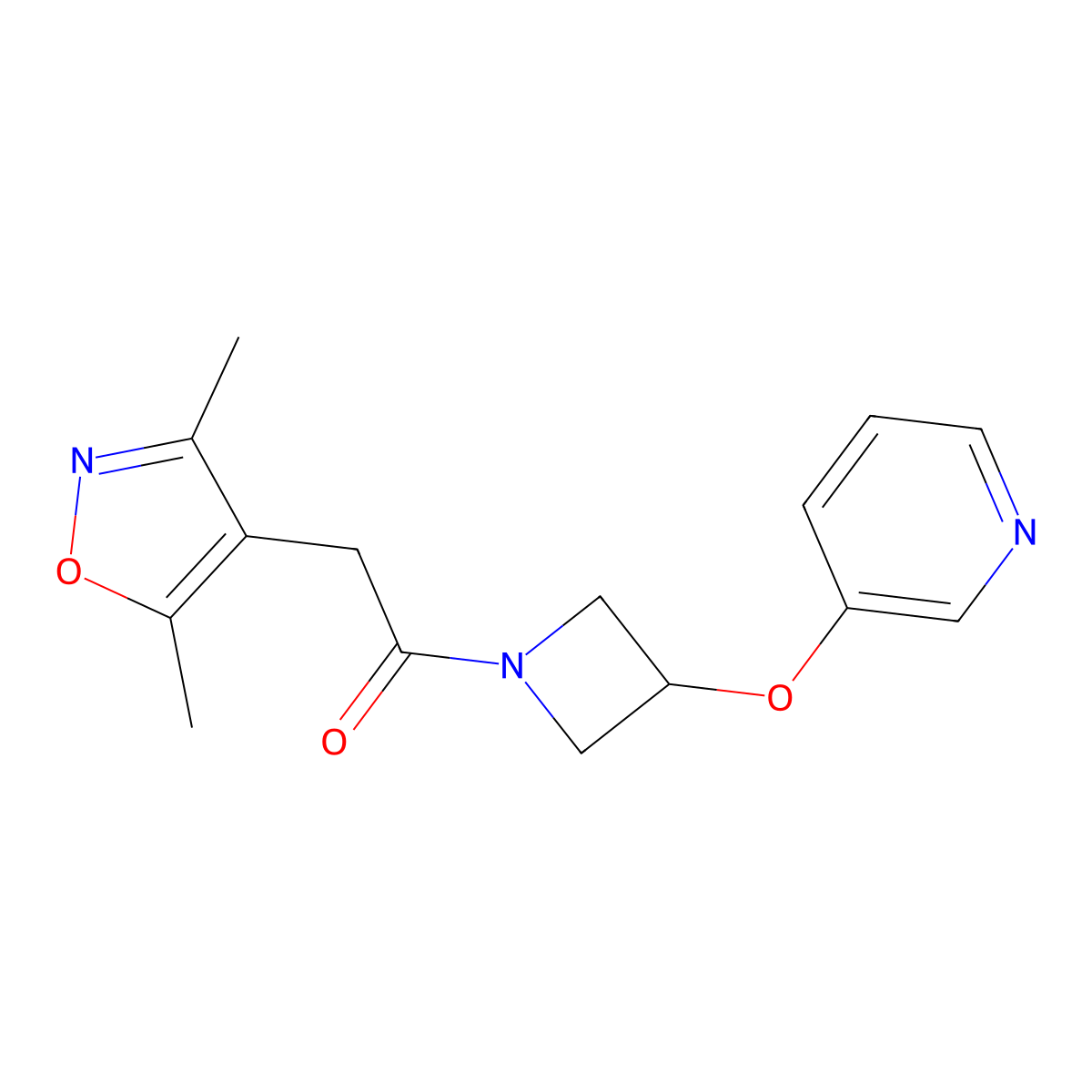 2-(3,5-Dimethylisoxazol-4-yl)-1-(3-(pyridin-3-yloxy)azetidin-1-yl)ethanone molecular structure, CAS 1904305-20-9