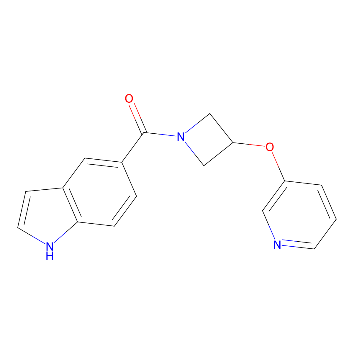 (1H-indol-5-yl)(3-(pyridin-3-yloxy)azetidin-1-yl)methanone molecular structure, CAS 1904305-27-6