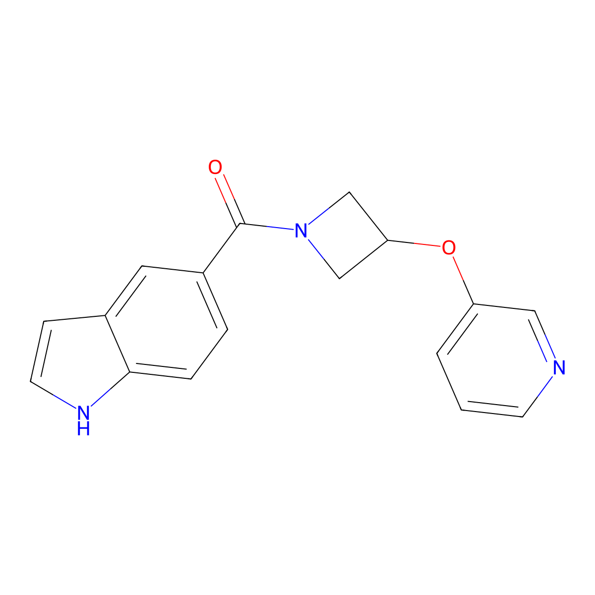 (1H-indol-5-yl)(3-(pyridin-3-yloxy)azetidin-1-yl)methanone molecular structure, CAS 1904305-27-6