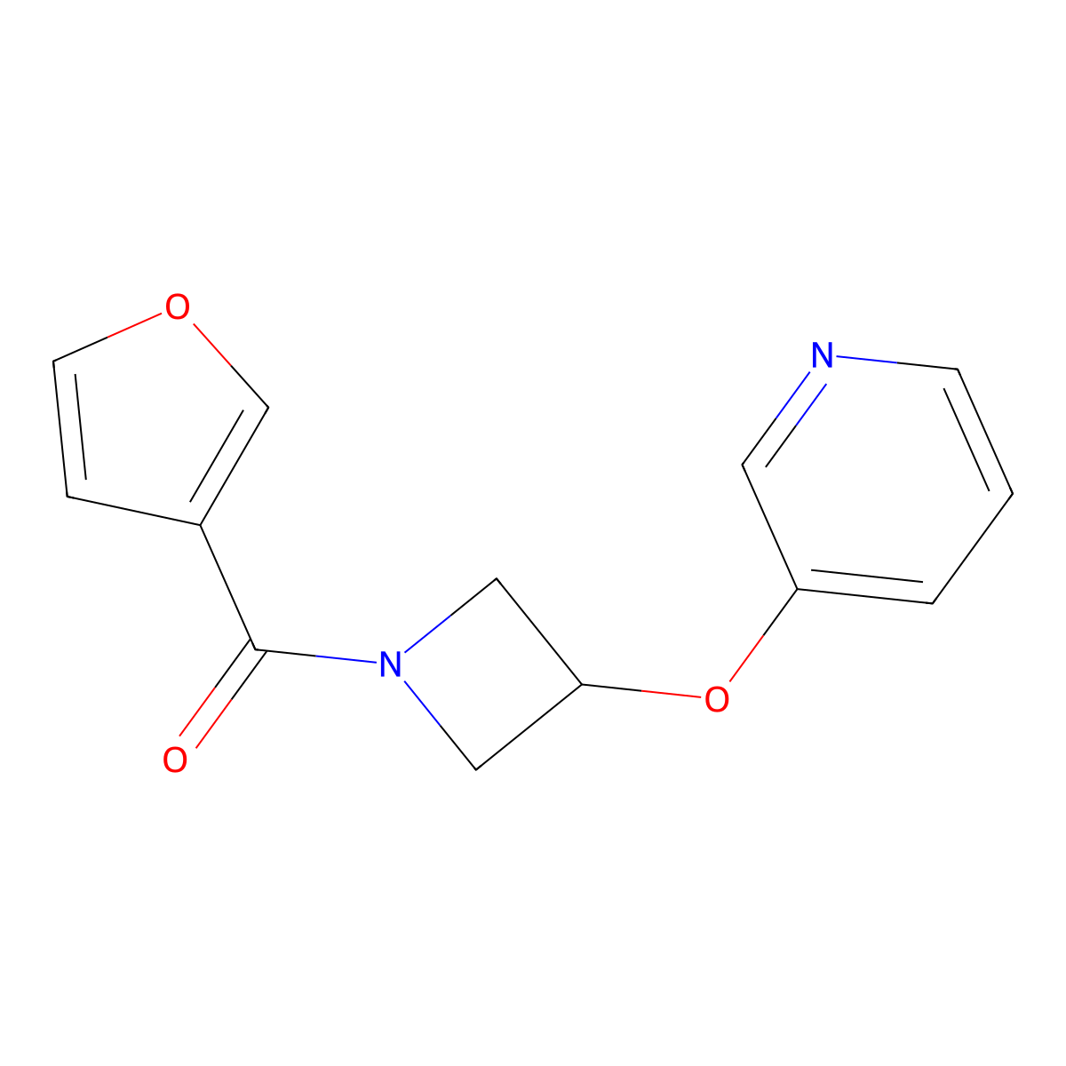 Furan-3-yl(3-(pyridin-3-yloxy)azetidin-1-yl)methanone molecular structure, CAS 1904305-34-5