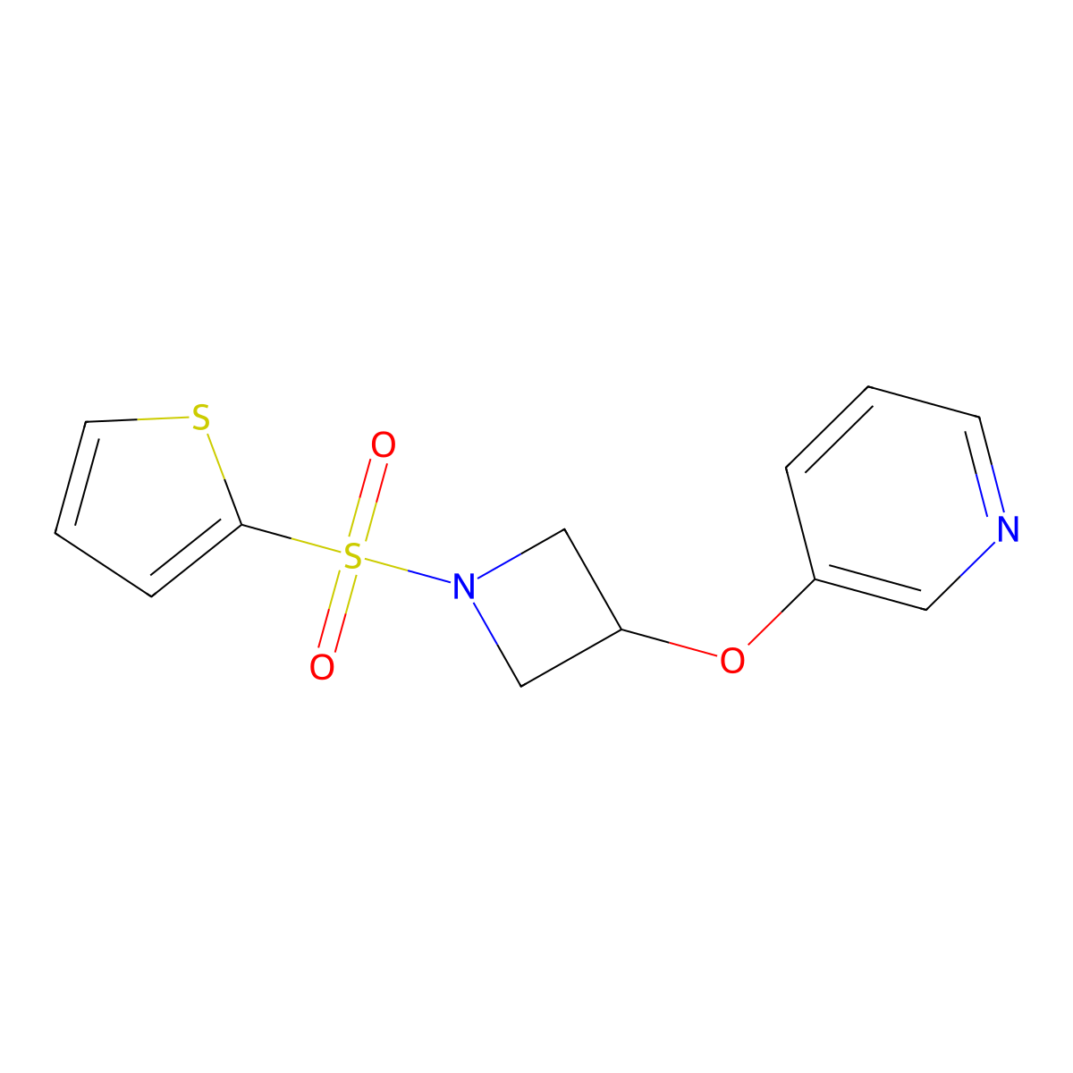 3-((1-(Thiophen-2-ylsulfonyl)azetidin-3-yl)oxy)pyridine molecular structure, CAS 1904305-59-4