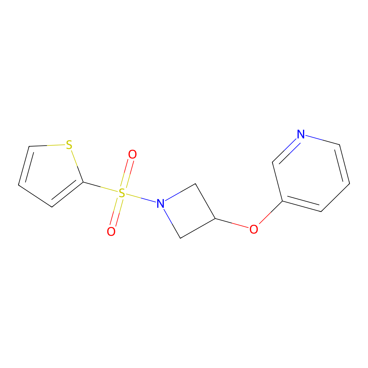 3-((1-(Thiophen-2-ylsulfonyl)azetidin-3-yl)oxy)pyridine molecular structure, CAS 1904305-59-4