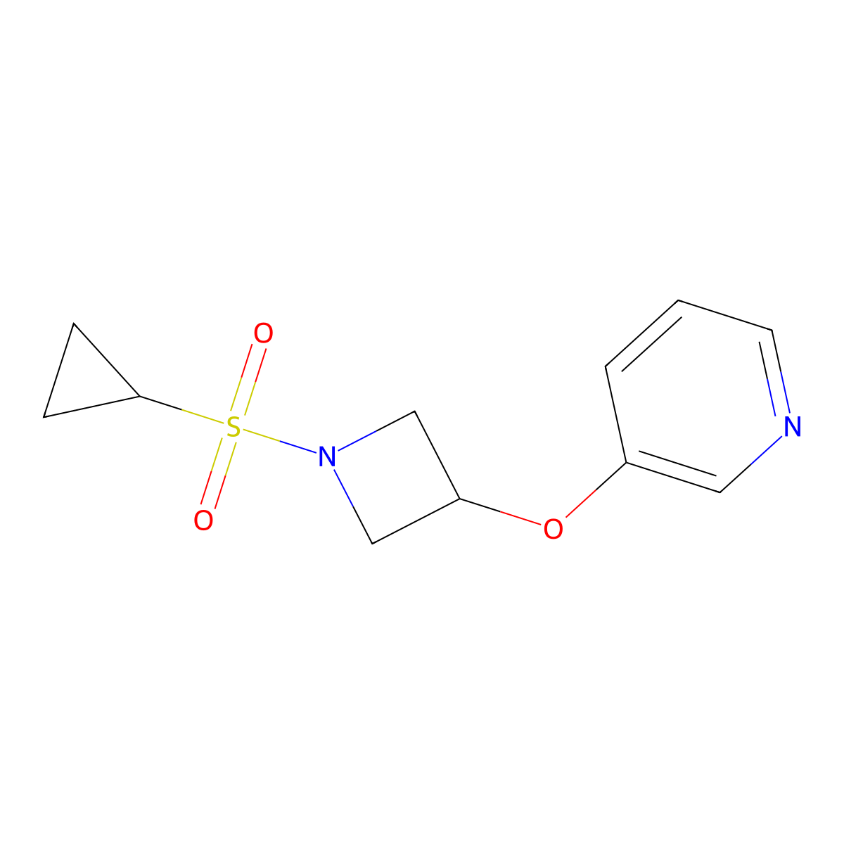 3-((1-(Cyclopropylsulfonyl)azetidin-3-yl)oxy)pyridine molecular structure, CAS 1904305-66-3
