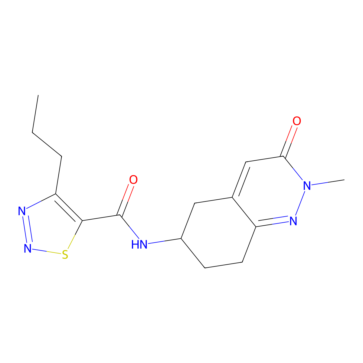 N-(2-methyl-3-oxo-2,3,5,6,7,8-hexahydrocinnolin-6-yl)-4-propyl-1,2,3-thiadiazole-5-carboxamide molecular structure, CAS 1904305-71-0