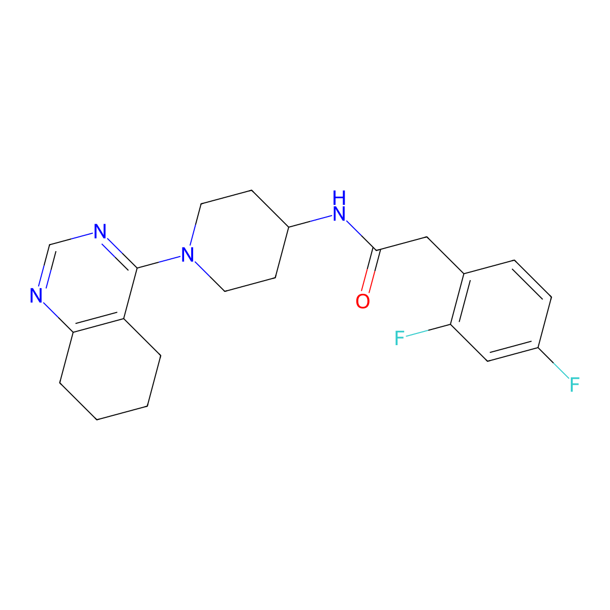 2-(2,4-difluorophenyl)-N-[1-(5,6,7,8-tetrahydroquinazolin-4-yl)piperidin-4-yl]acetamide molecular structure, CAS 1904306-37-1