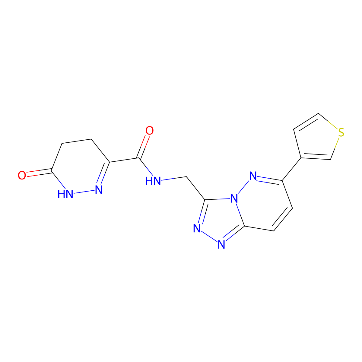 6-oxo-N-((6-(thiophen-3-yl)-[1,2,4]triazolo[4,3-b]pyridazin-3-yl)methyl)-1,4,5,6-tetrahydropyridazine-3-carboxamide molecular structure, CAS 1904307-16-9