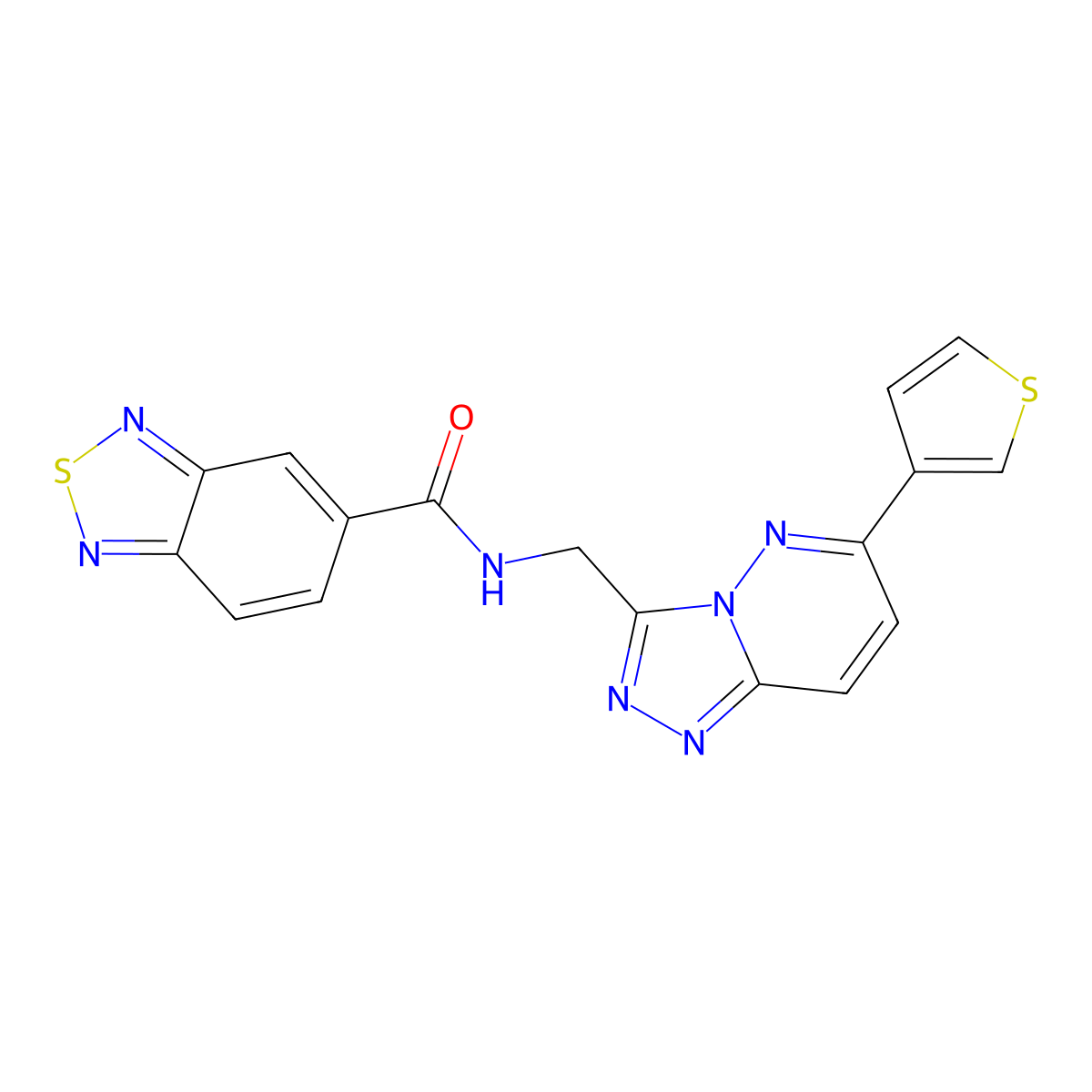 N-((6-(thiophen-3-yl)-[1,2,4]triazolo[4,3-b]pyridazin-3-yl)methyl)benzo[c][1,2,5]thiadiazole-5-carboxamide molecular structure, CAS 1904307-32-9