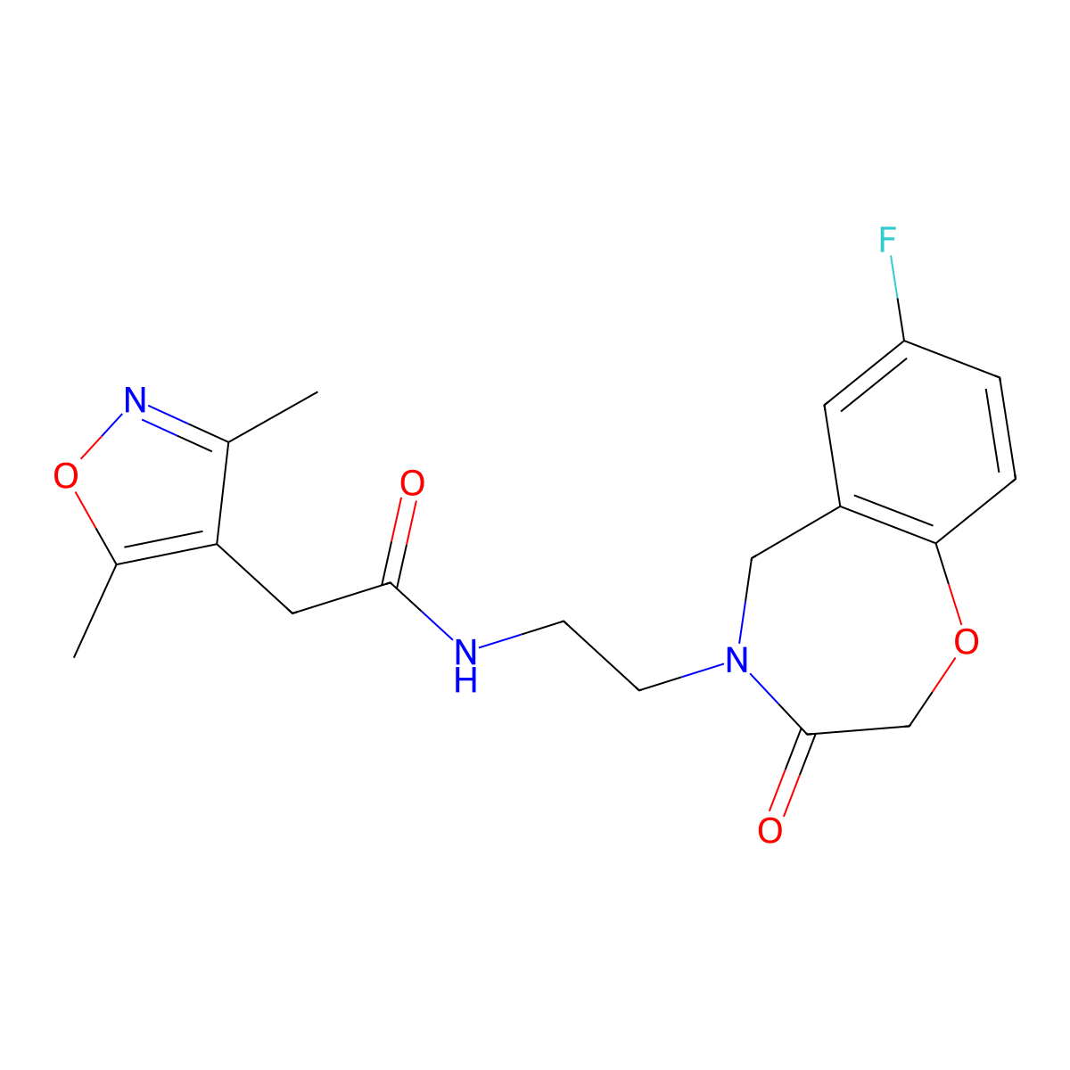 2-(3,5-dimethylisoxazol-4-yl)-N-(2-(7-fluoro-3-oxo-2,3-dihydrobenzo[f][1,4]oxazepin-4(5H)-yl)ethyl)acetamide molecular structure, CAS 1904308-95-7