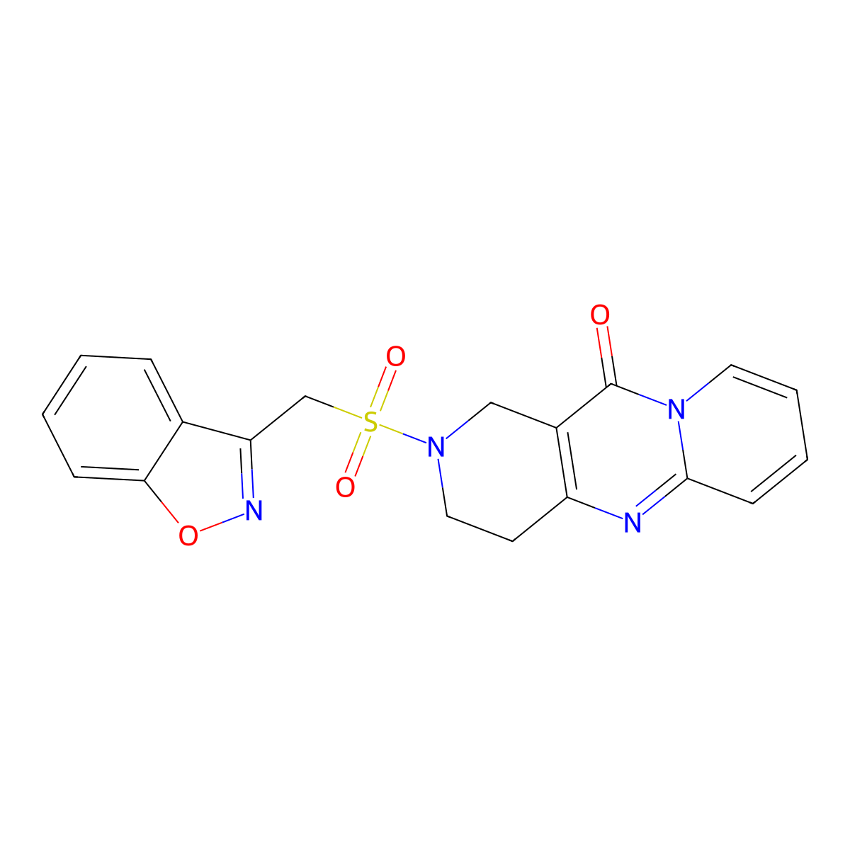 2-((benzo[d]isoxazol-3-ylmethyl)sulfonyl)-3,4-dihydro-1H-dipyrido[1,2-a:4',3'-d]pyrimidin-11(2H)-one molecular structure, CAS 1904309-88-1