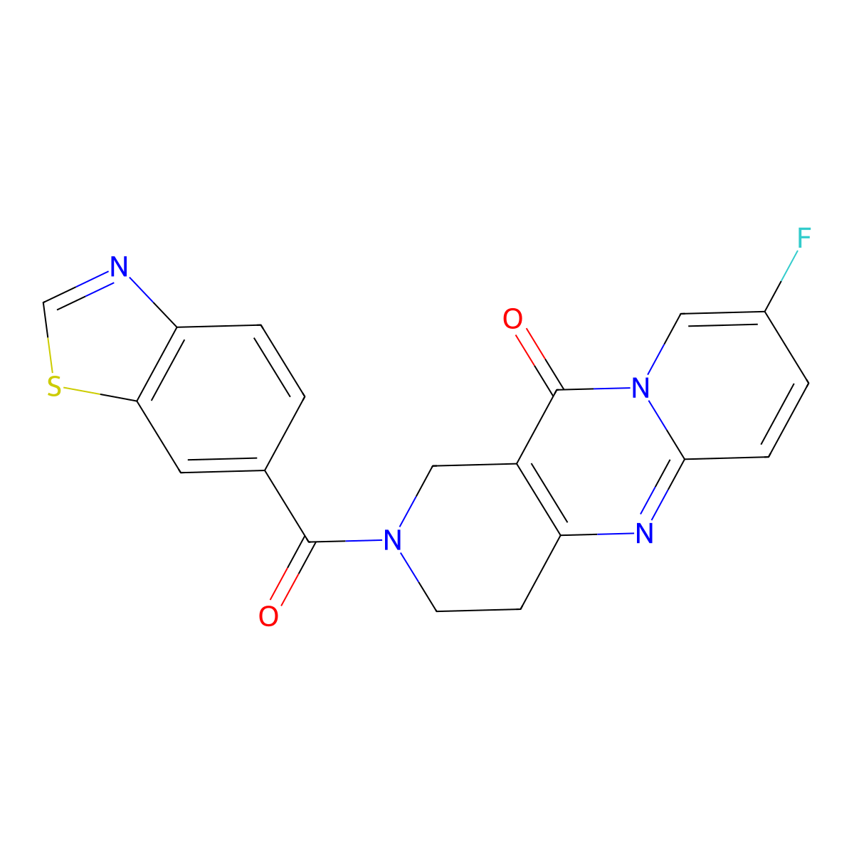 5-(1,3-Benzothiazole-6-carbonyl)-13-fluoro-1,5,9-triazatricyclo[8.4.0.0^{3,8}]tetradeca-3(8),9,11,13-tetraen-2-one molecular structure, CAS 1904309-96-1