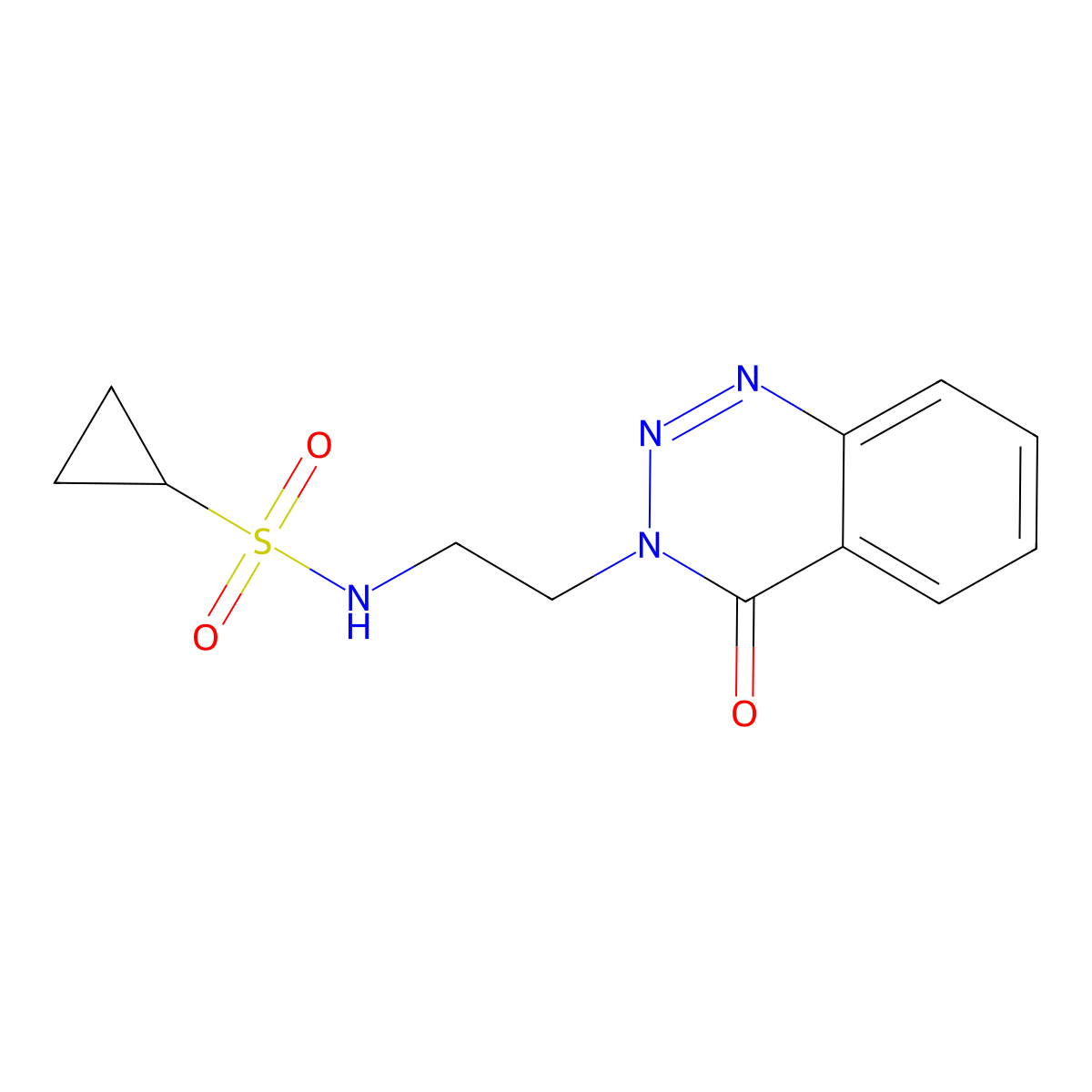 N-(2-(4-oxobenzo[d][1,2,3]triazin-3(4H)-yl)ethyl)cyclopropanesulfonamide molecular structure, CAS 1904310-81-1