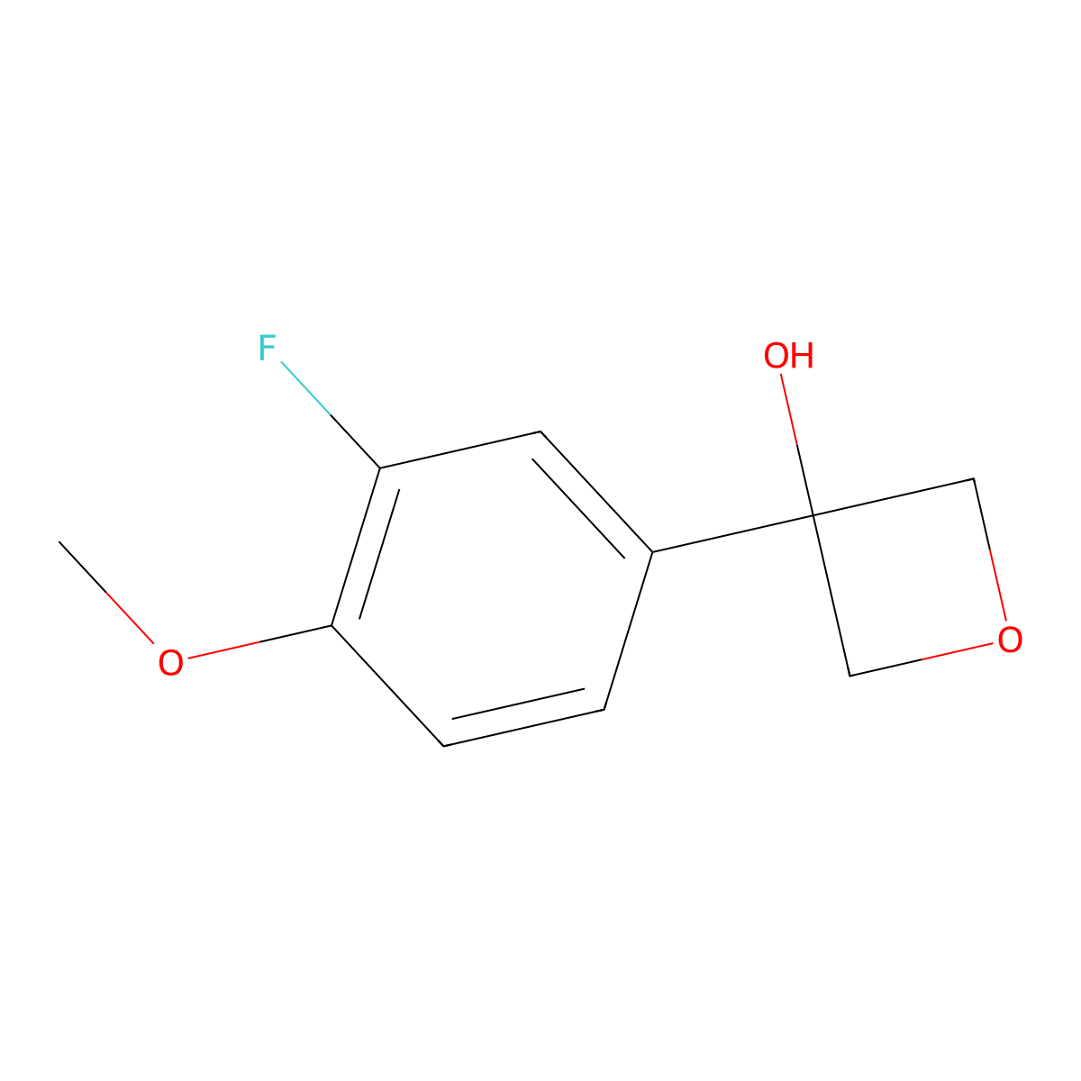 3-(3-Fluoro-4-methoxyphenyl)-3-oxetanol molecular structure, CAS 1904312-52-2
