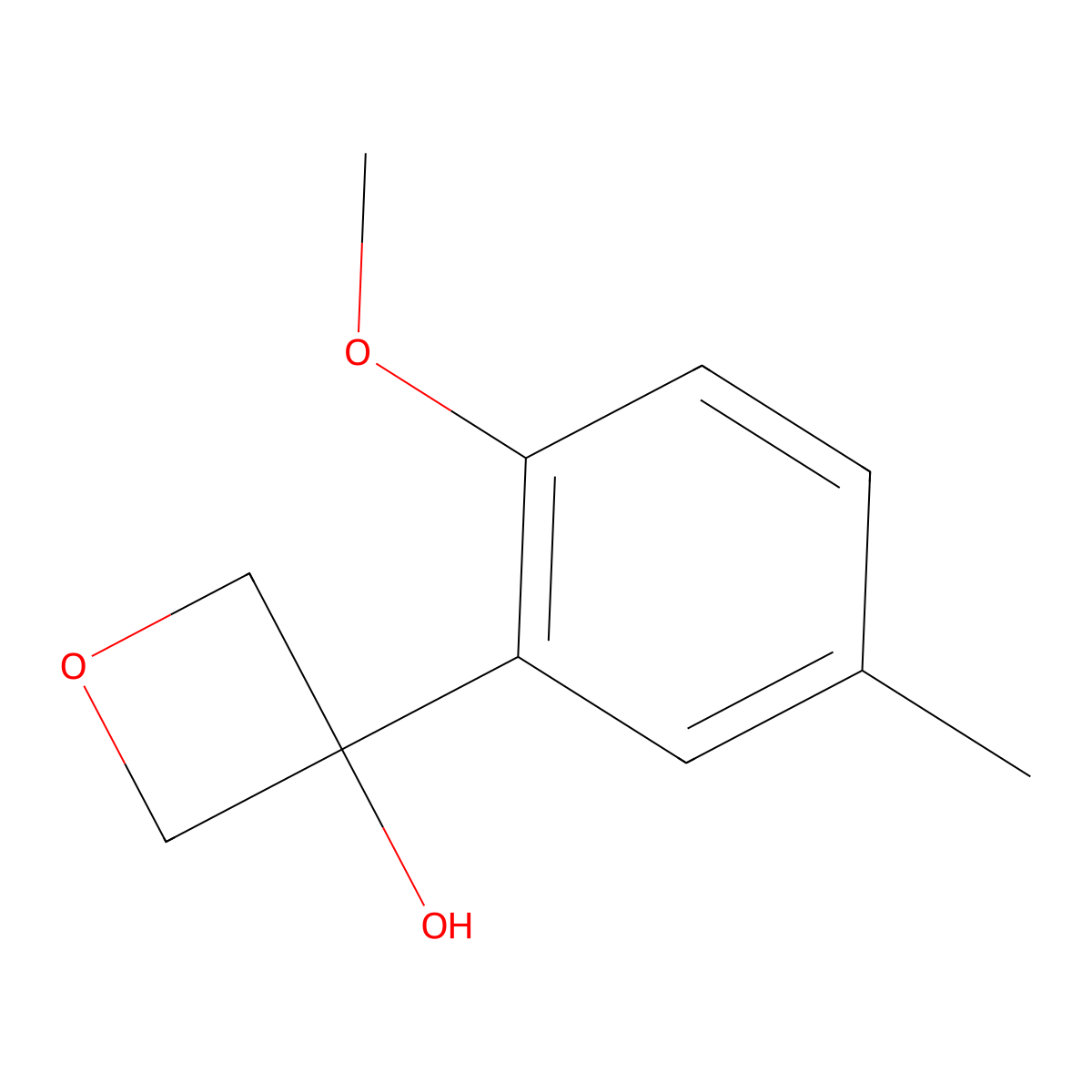 3-(2-Methoxy-5-methylphenyl)-3-oxetanol molecular structure, CAS 1904312-55-5