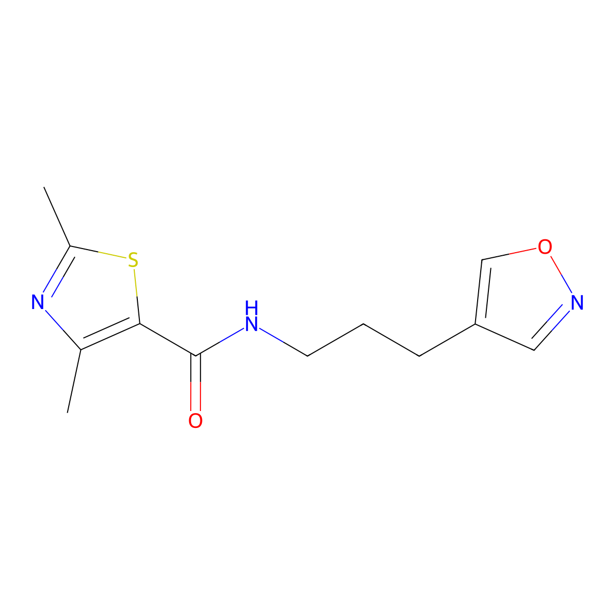 N-(3-(isoxazol-4-yl)propyl)-2,4-dimethylthiazole-5-carboxamide molecular structure, CAS 1904313-33-2