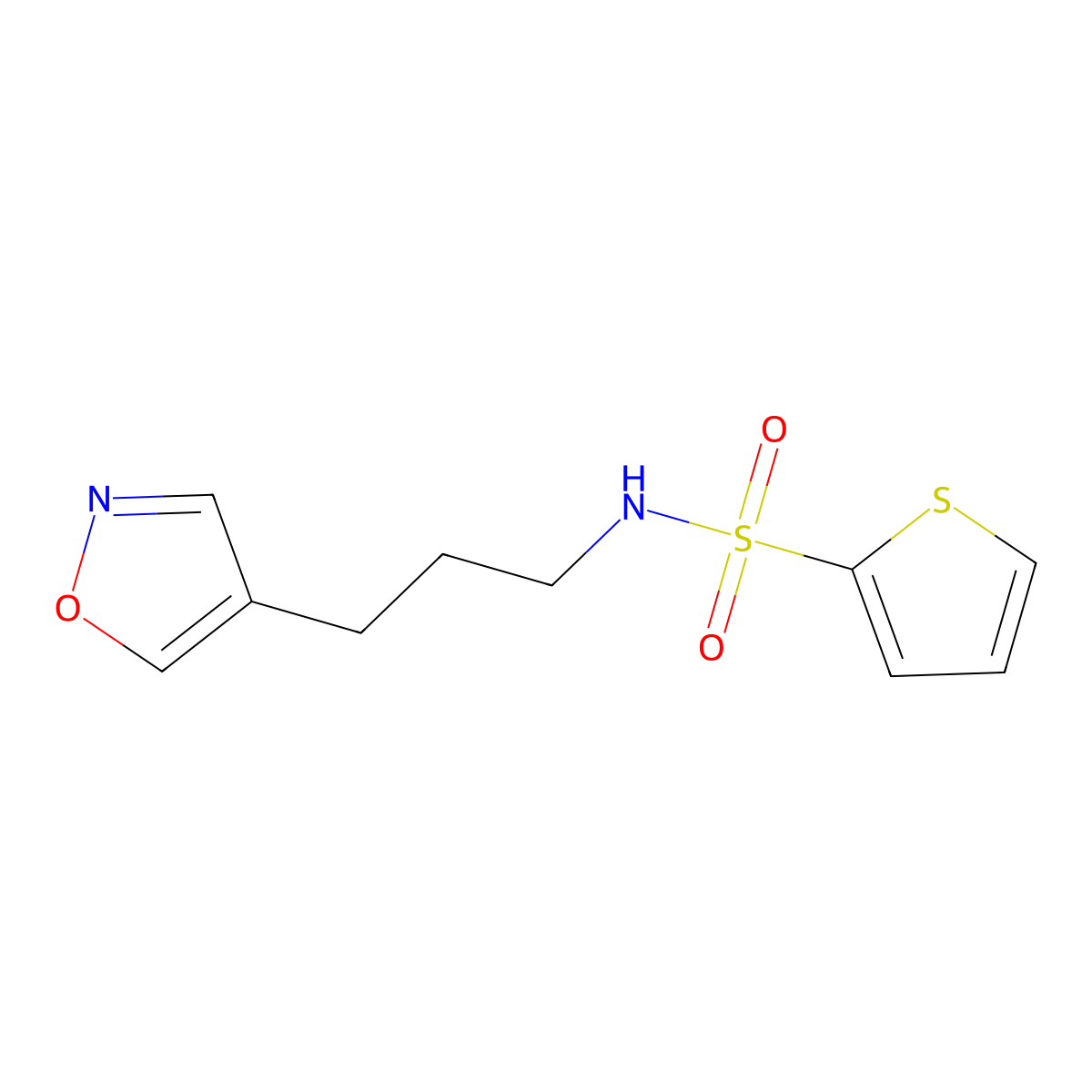 N-(3-(isoxazol-4-yl)propyl)thiophene-2-sulfonamide molecular structure, CAS 1904313-55-8