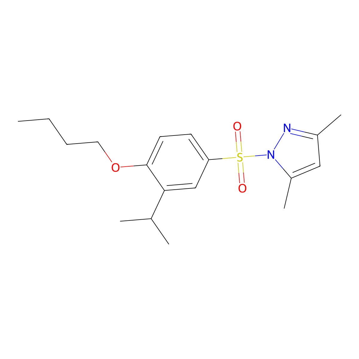 1-(4-Butoxy-3-propan-2-ylphenyl)sulfonyl-3,5-dimethylpyrazole molecular structure, CAS 1904315-36-1