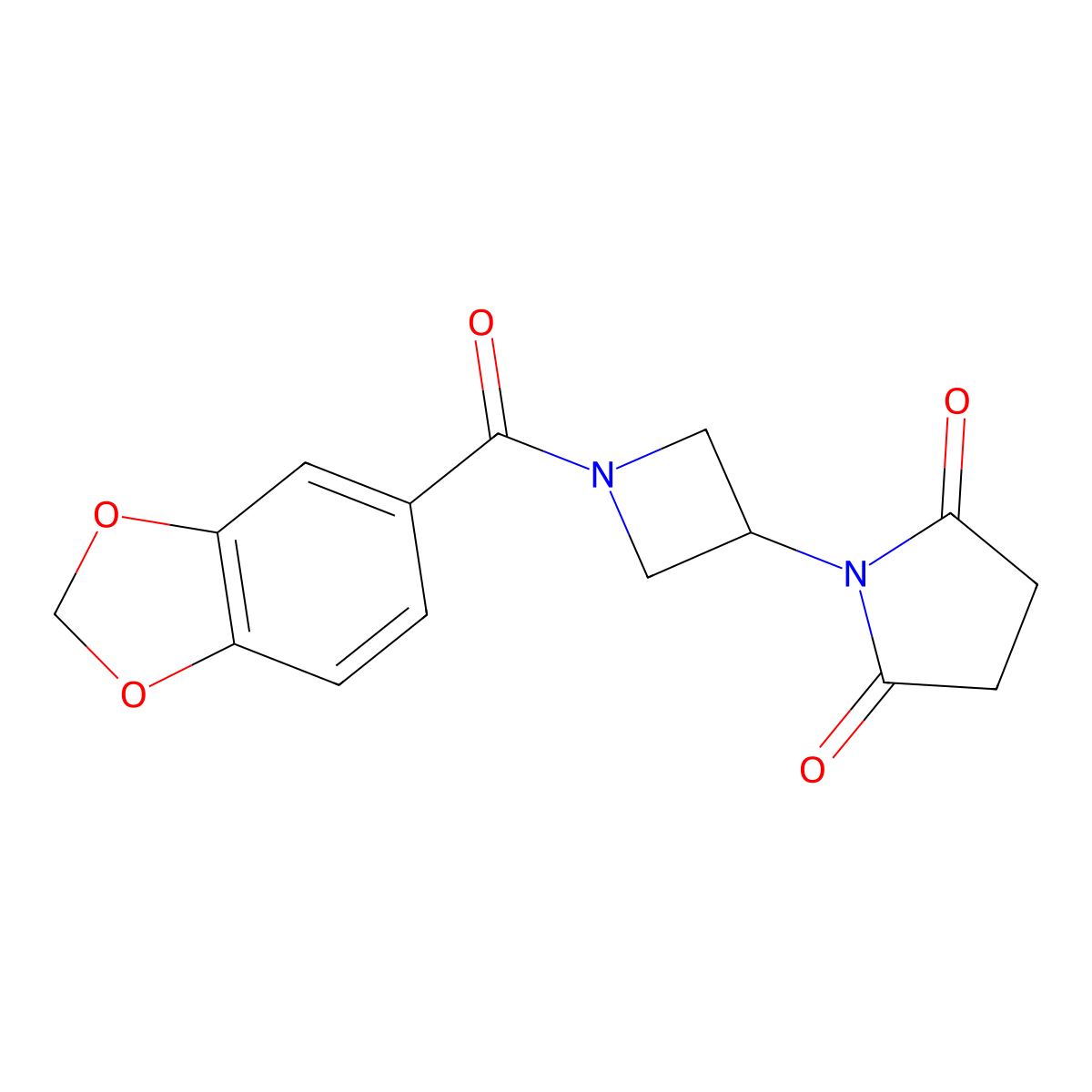 1-(1-(Benzo[d][1,3]dioxole-5-carbonyl)azetidin-3-yl)pyrrolidine-2,5-dione molecular structure, CAS 1904315-89-4