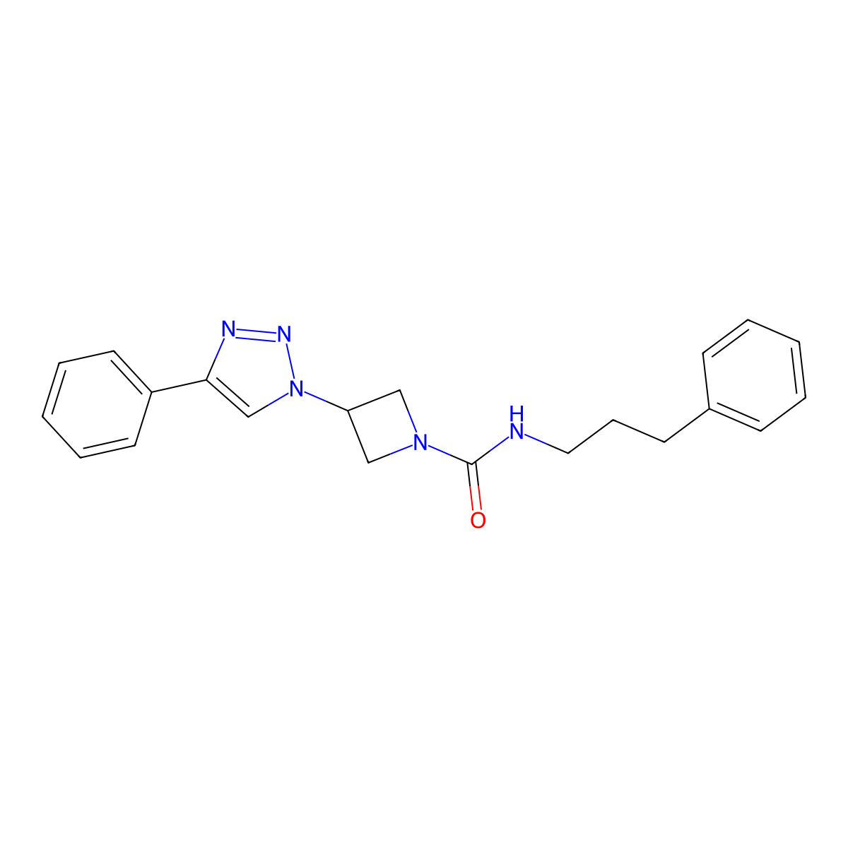 3-(4-phenyl-1H-1,2,3-triazol-1-yl)-N-(3-phenylpropyl)azetidine-1-carboxamide molecular structure, CAS 1904316-58-0