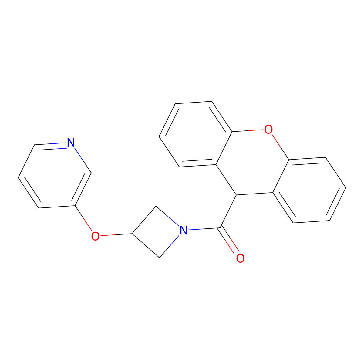 (3-(pyridin-3-yloxy)azetidin-1-yl)(9H-xanthen-9-yl)methanone molecular structure, CAS 1904317-22-1