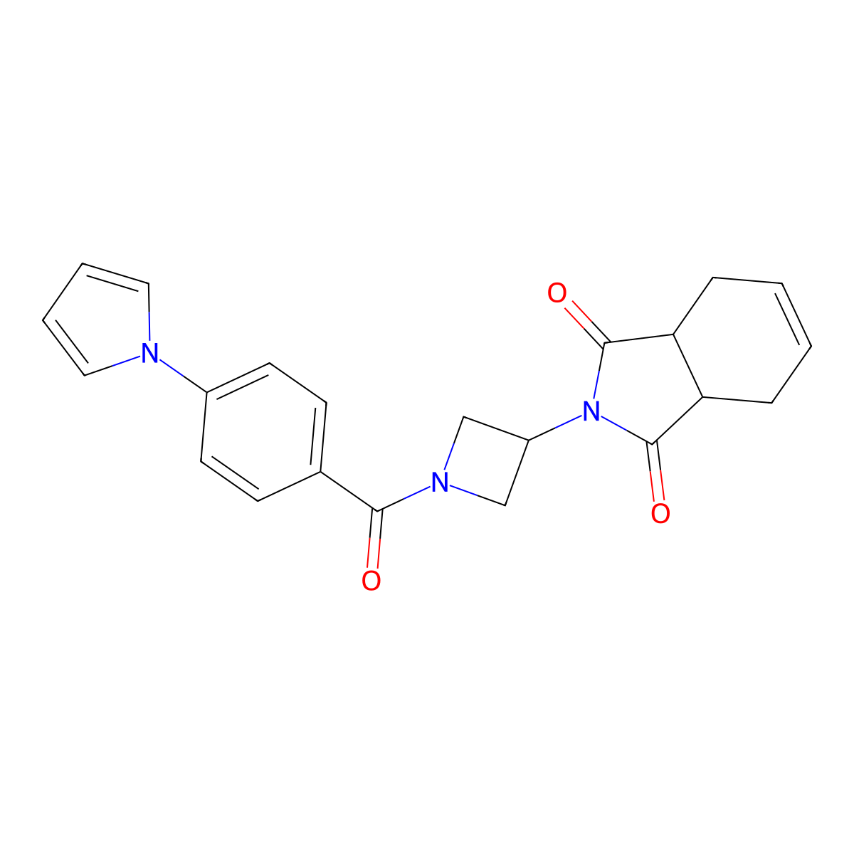 2-(1-(4-(1H-pyrrol-1-yl)benzoyl)azetidin-3-yl)-3a,4,7,7a-tetrahydro-1H-isoindole-1,3(2H)-dione molecular structure, CAS 1904317-37-8