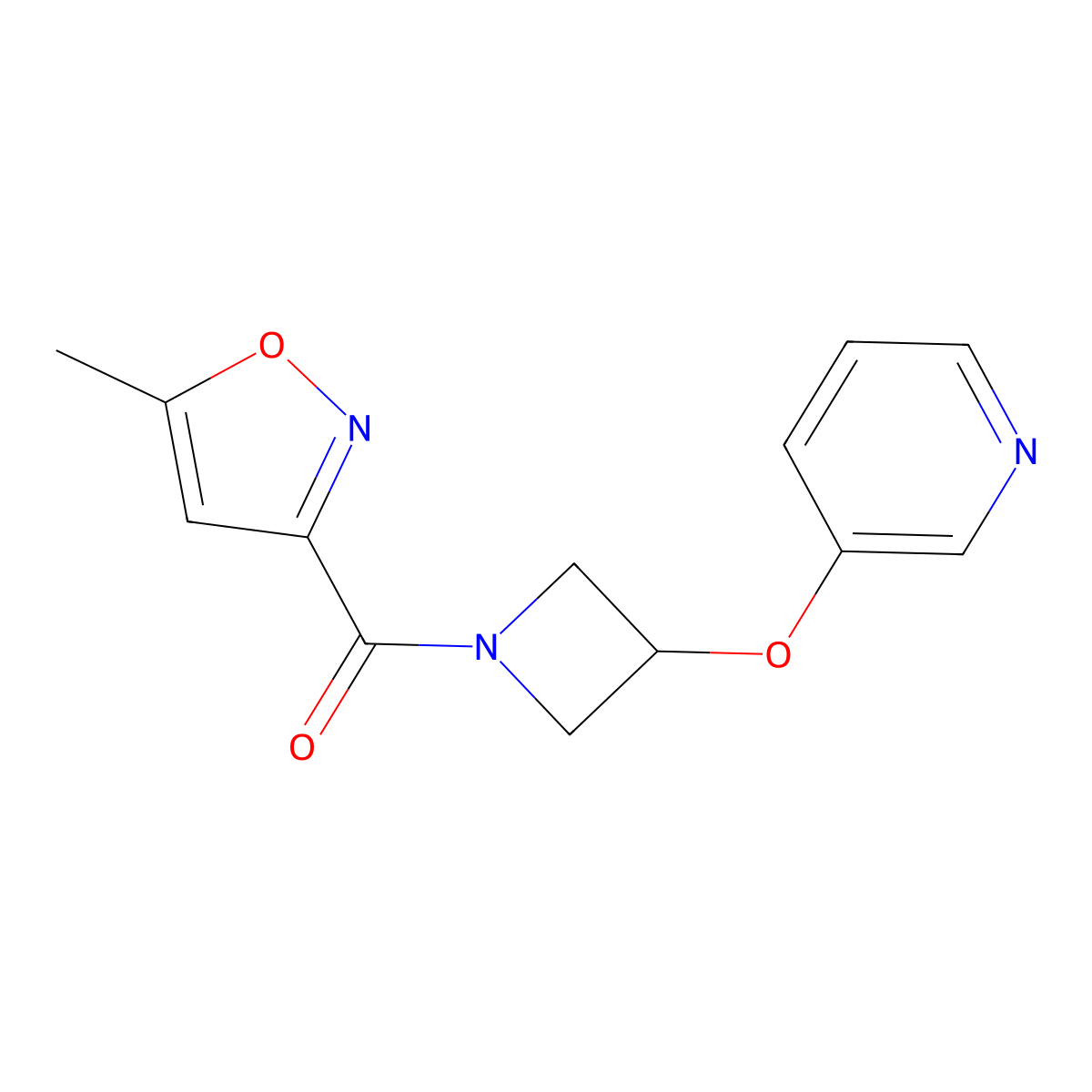(5-Methylisoxazol-3-yl)(3-(pyridin-3-yloxy)azetidin-1-yl)methanone molecular structure, CAS 1904317-43-6