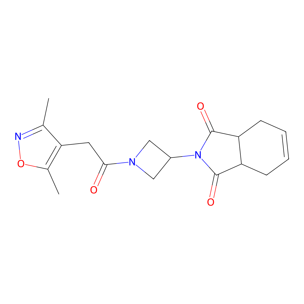 2-(1-(2-(3,5-dimethylisoxazol-4-yl)acetyl)azetidin-3-yl)-3a,4,7,7a-tetrahydro-1H-isoindole-1,3(2H)-dione molecular structure, CAS 1904317-44-7