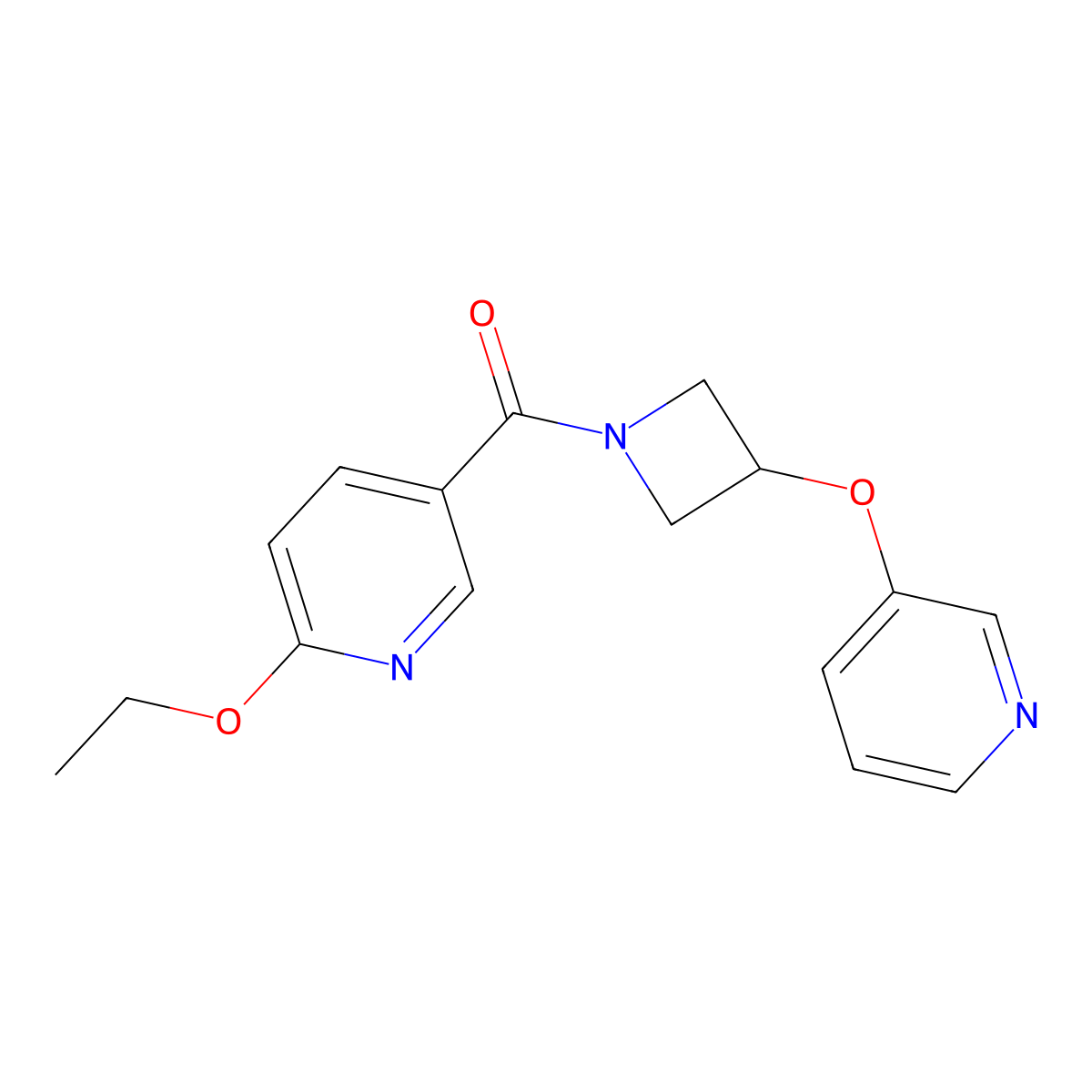 (6-Ethoxypyridin-3-yl)(3-(pyridin-3-yloxy)azetidin-1-yl)methanone molecular structure, CAS 1904318-00-8