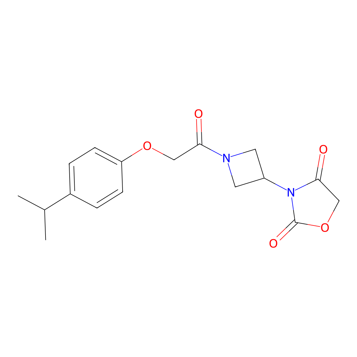 3-(1-(2-(4-Isopropylphenoxy)acetyl)azetidin-3-yl)oxazolidine-2,4-dione molecular structure, CAS 1904318-03-1