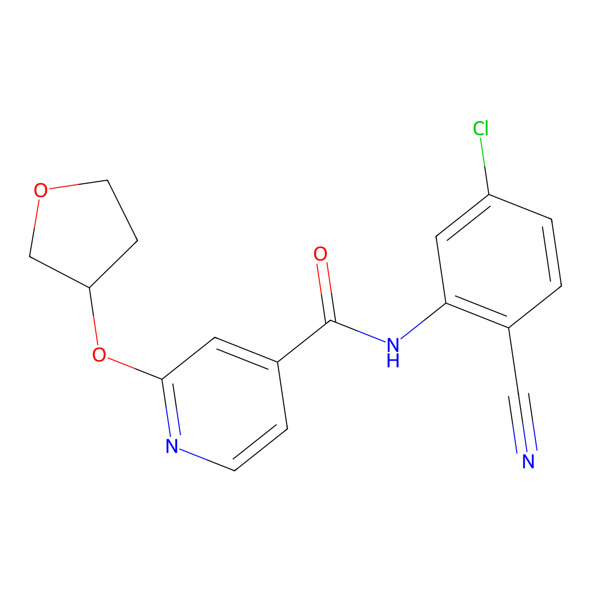 N-(5-chloro-2-cyanophenyl)-2-((tetrahydrofuran-3-yl)oxy)isonicotinamide molecular structure, CAS 1904323-60-9